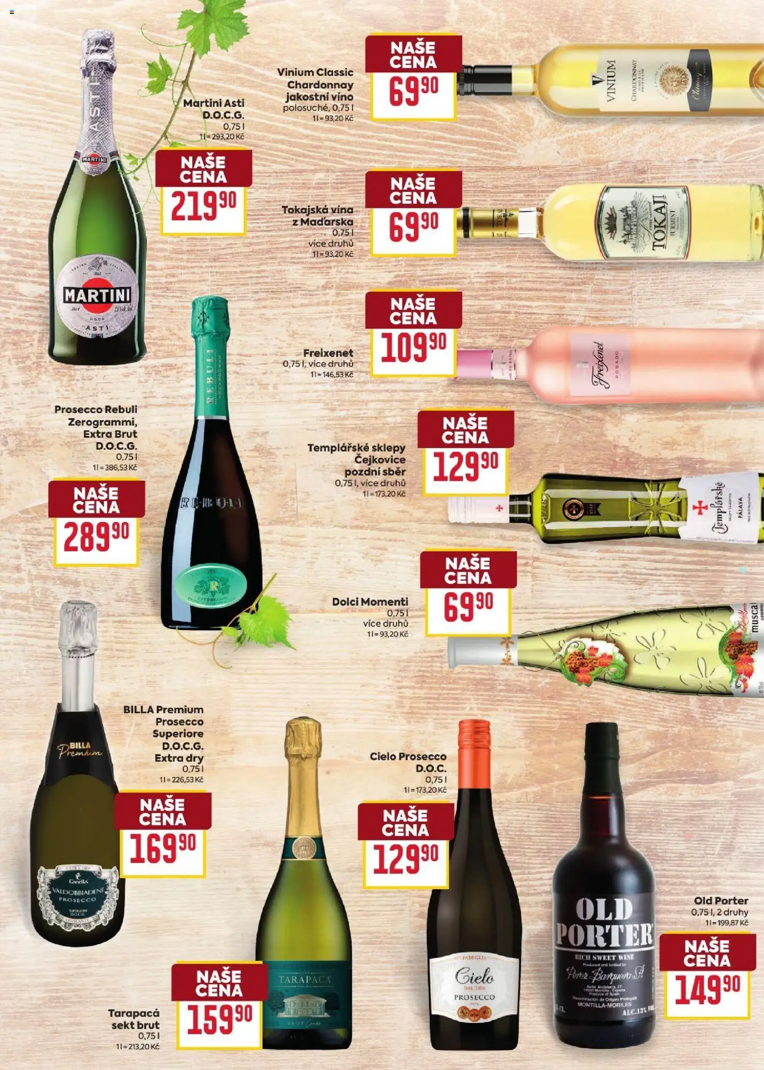 Billa leták - Podzimní nápoje od 09.09.2026 | Strana: 17 | Produkty: Tarapaca, Prosecco, Víno, Martini