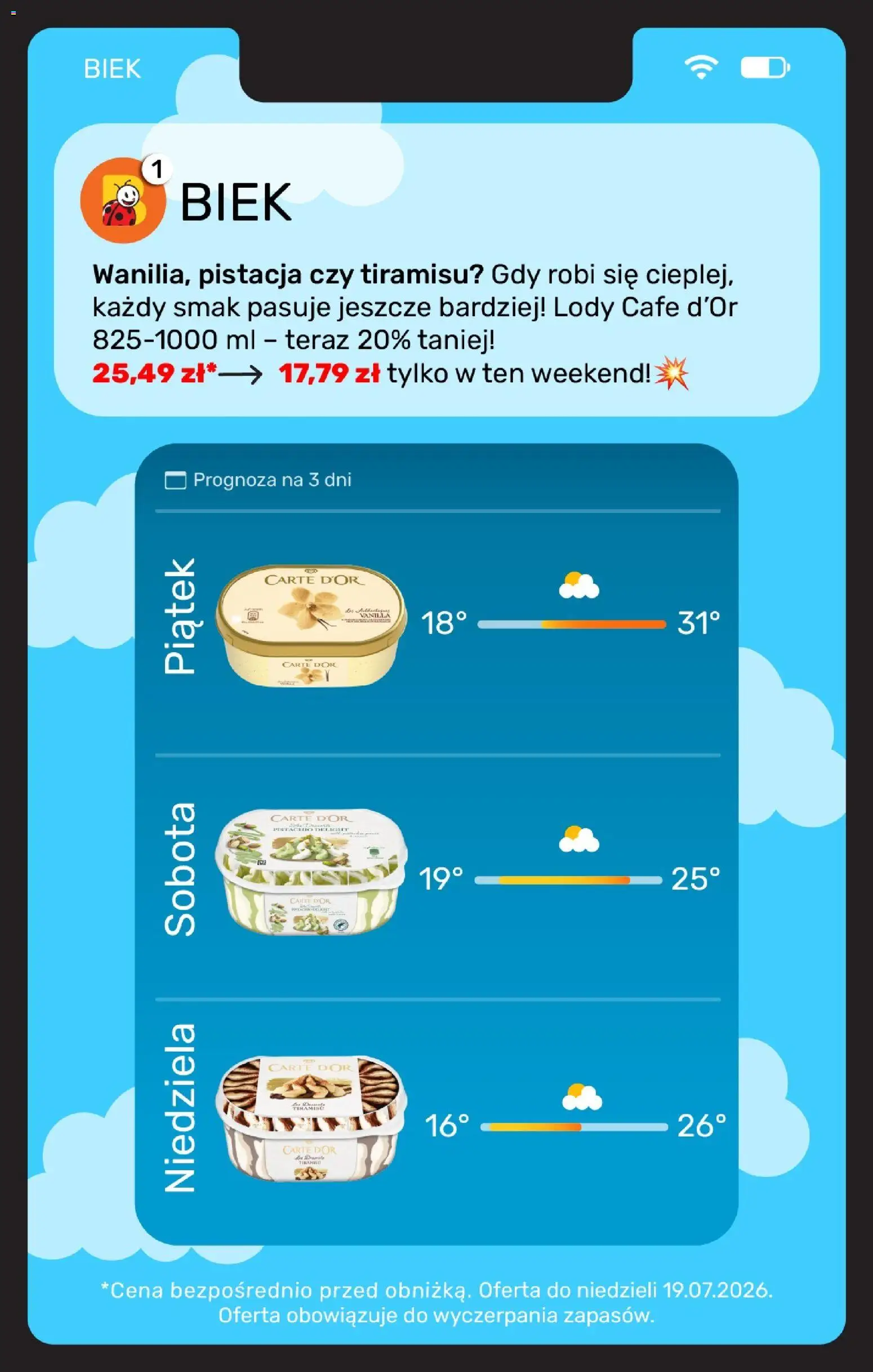 Biedronka Polsko leták - BIEK od 17.07.2026 | Strana: 14 | Produkty: Tiramisu, Carte d'or