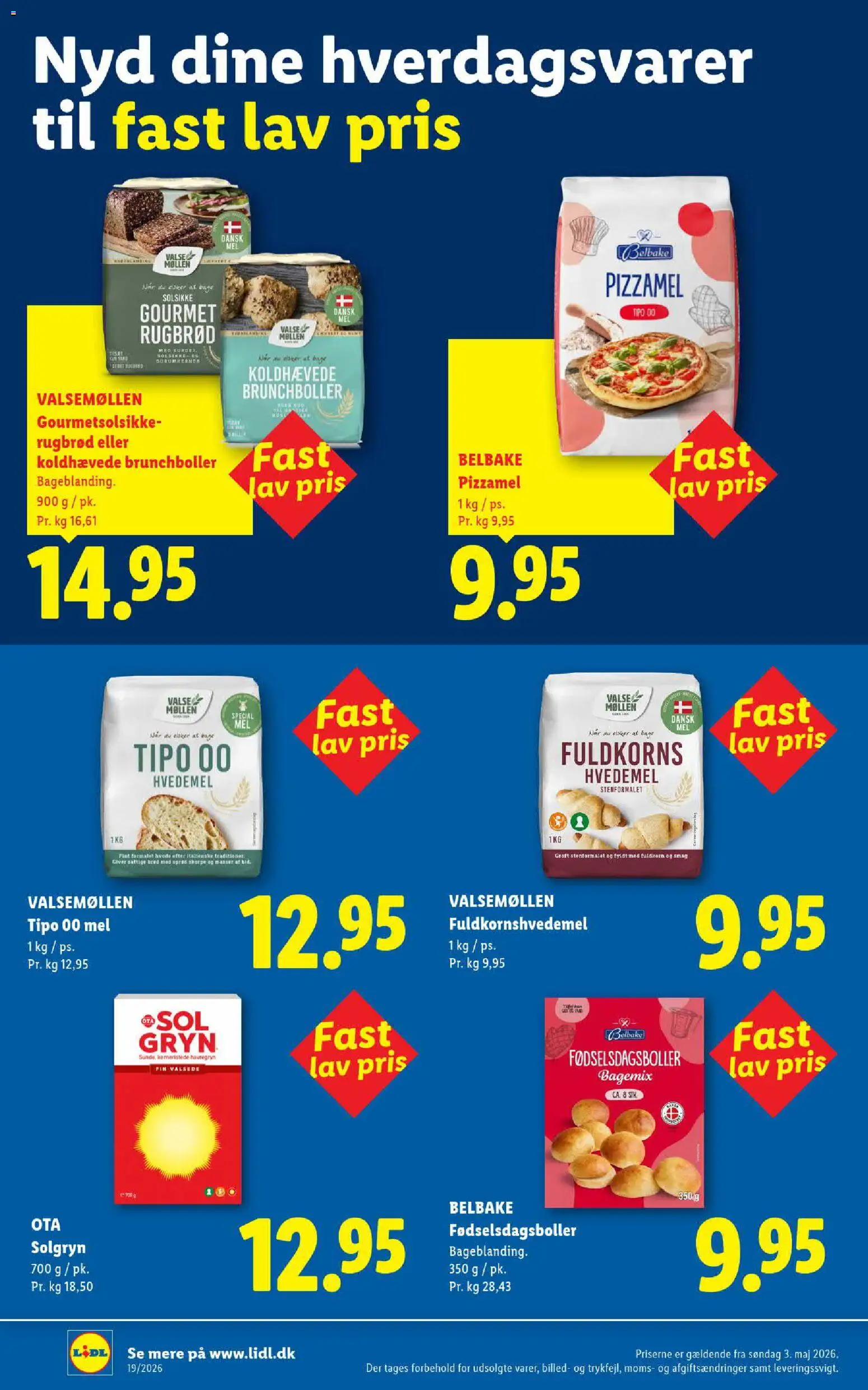 Lidl tilbudsavis – gyldig fra 13/09/2026 | Side: 44 | Produkter: Hvedemel, Pizzamel, Havregryn, Rugbrød