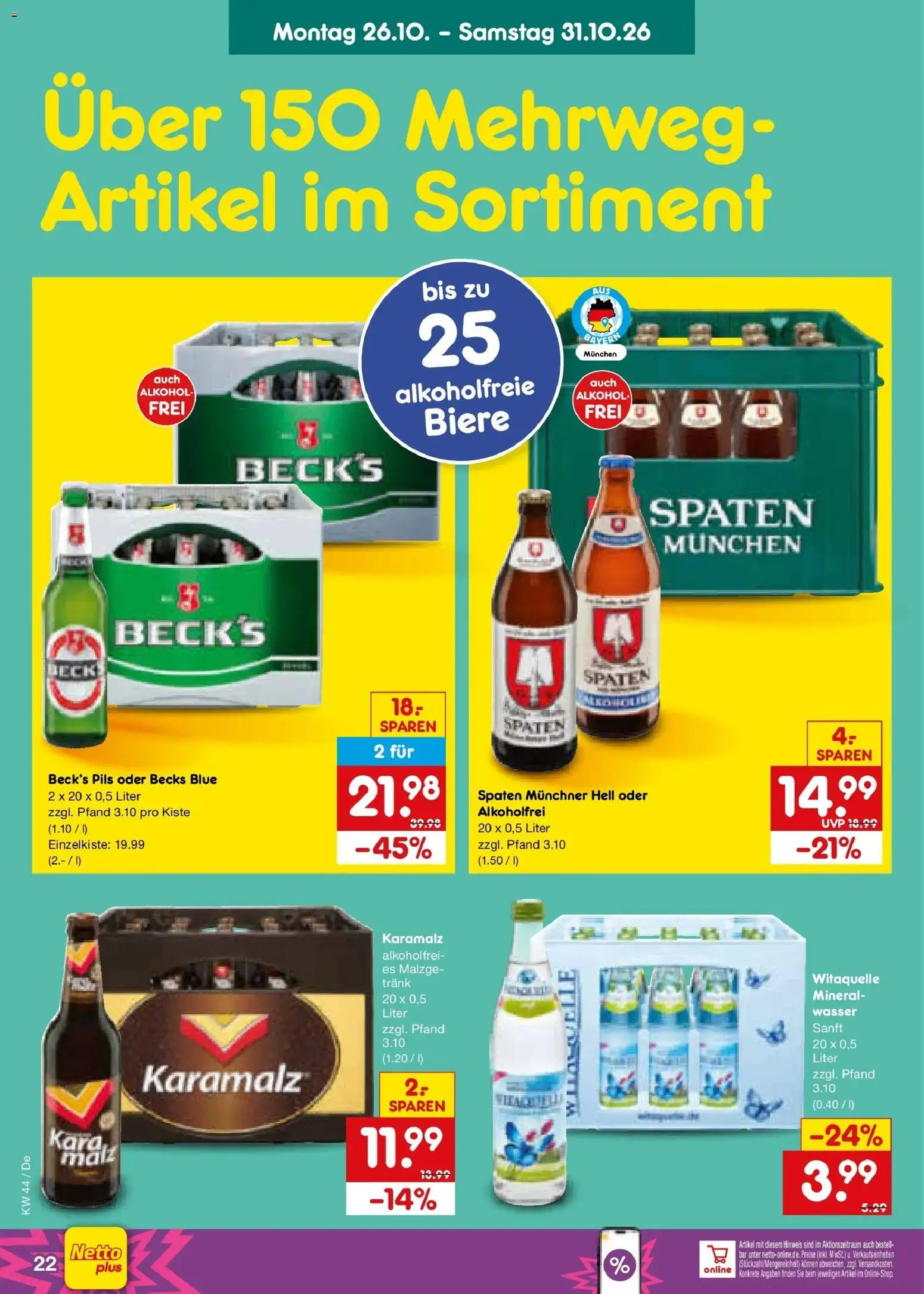 Netto Marken-Discount Prospekt Buttenwiesen – gültig ab 26.10.2026 | Seite: 30 | Produkte: Pils, Wasser, Alkohol
