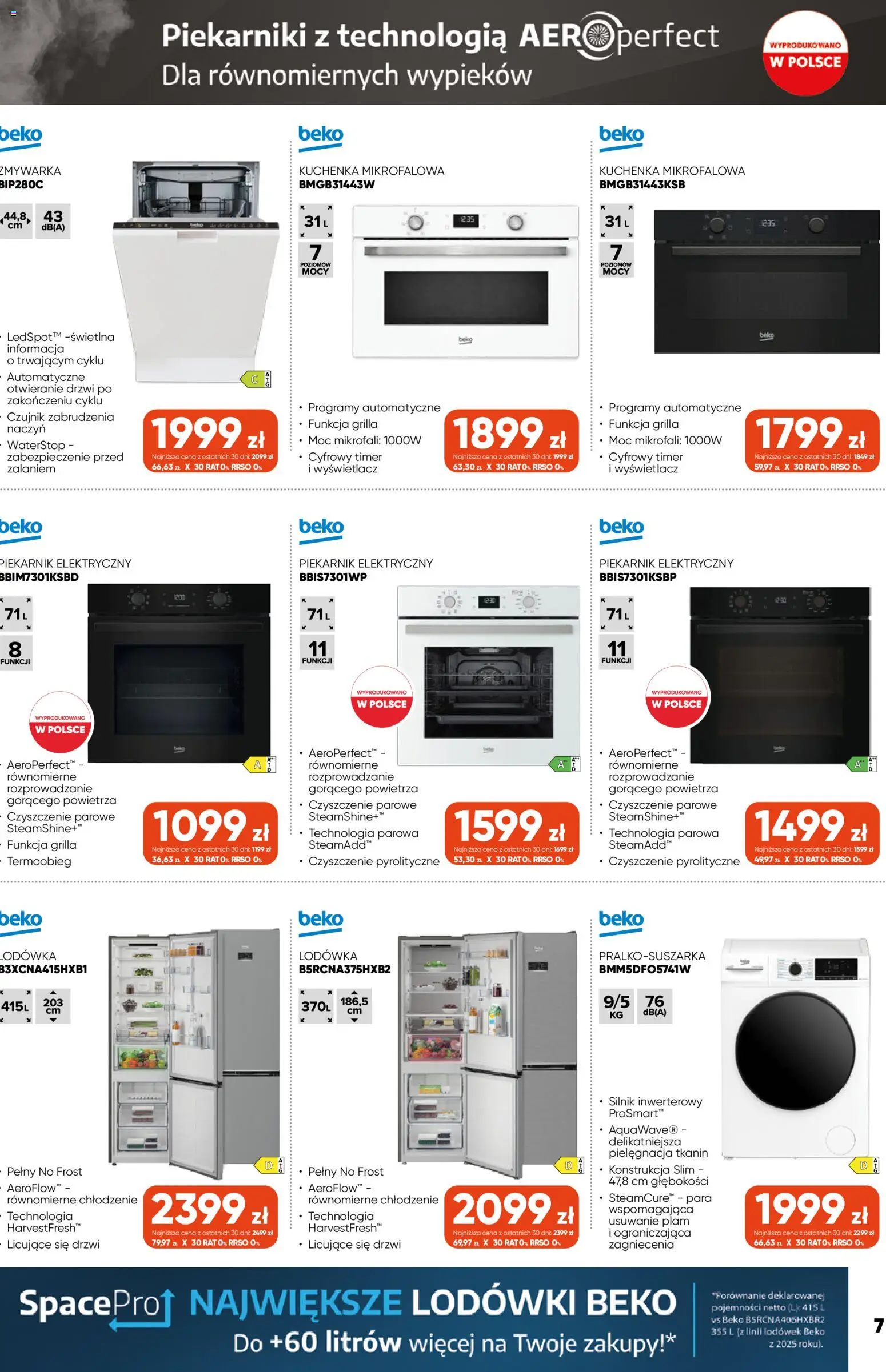 Max elektro gazetka od 01.10.2026 | Strona: 7 | Produkty: Kuchenka, Zmywarka, Lodówki, Drzwi