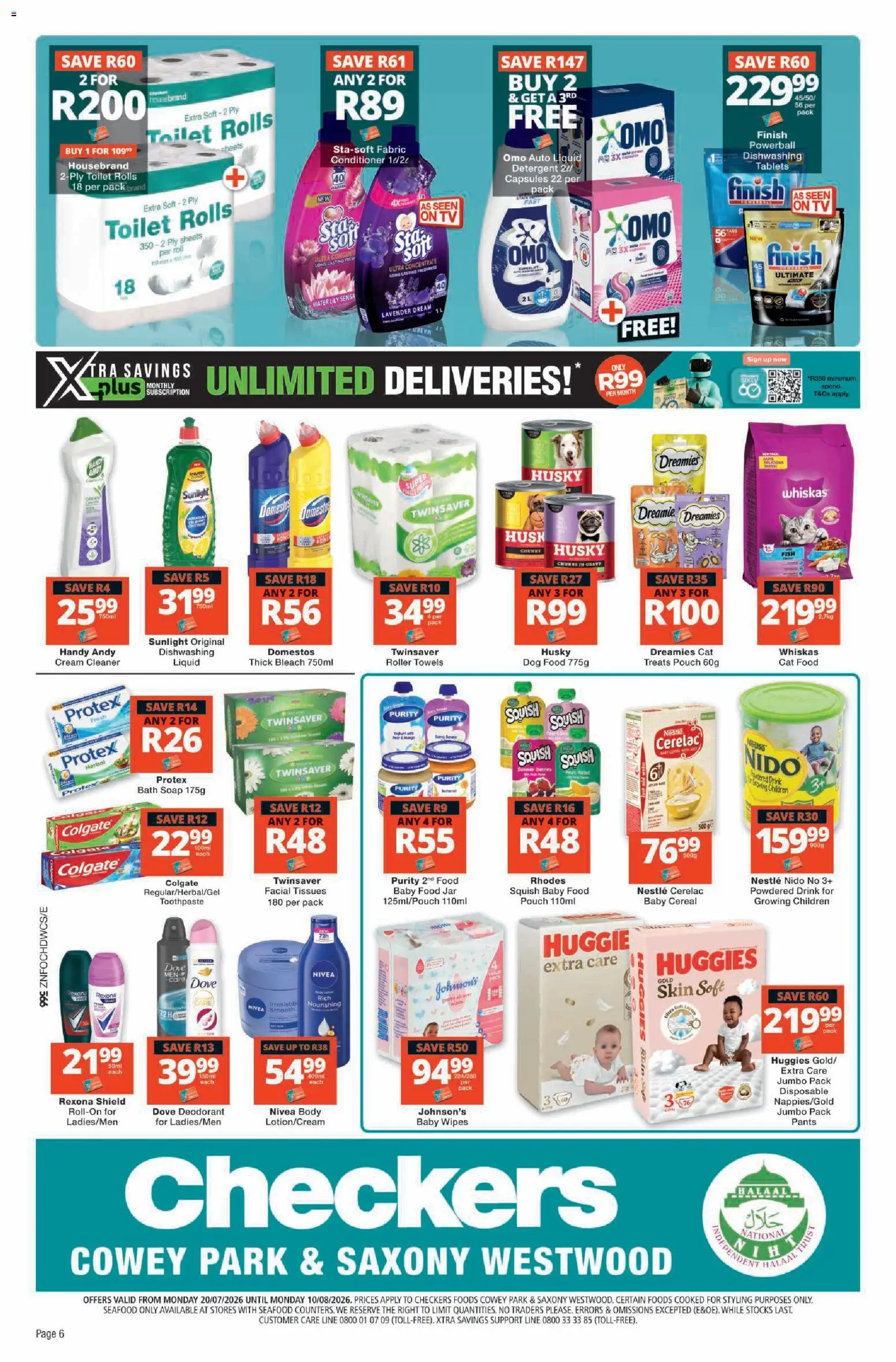 New Checkers catalogue – valid from 20/07/2026 | Page: 6 | Products: Gravy, Soap, Toothpaste, Cat food