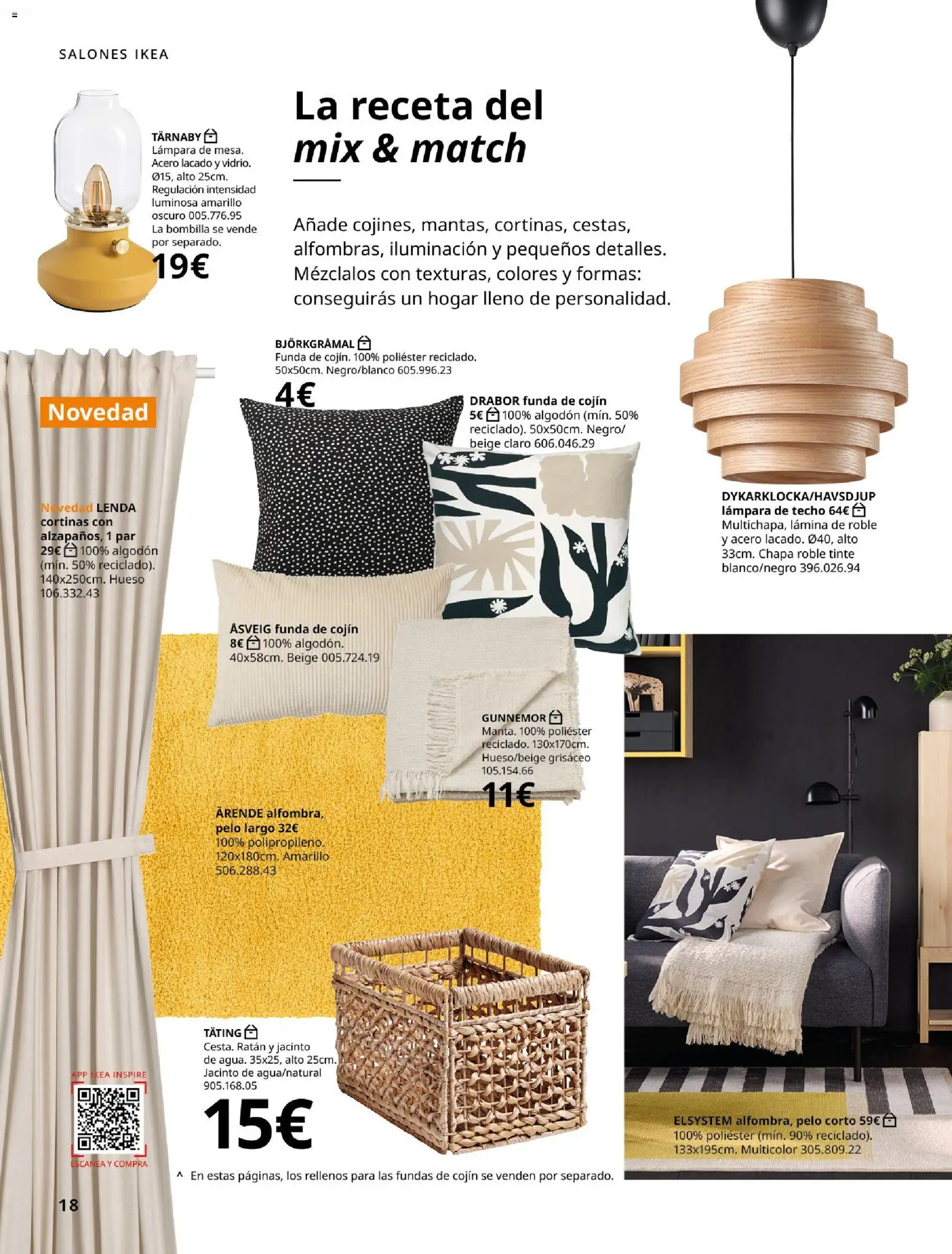 IKEA - Accesorios y decoración │ válido desde el 01/09/2026 | Página: 18 | Productos: Tinte, Funda, Iluminación, Lámpara