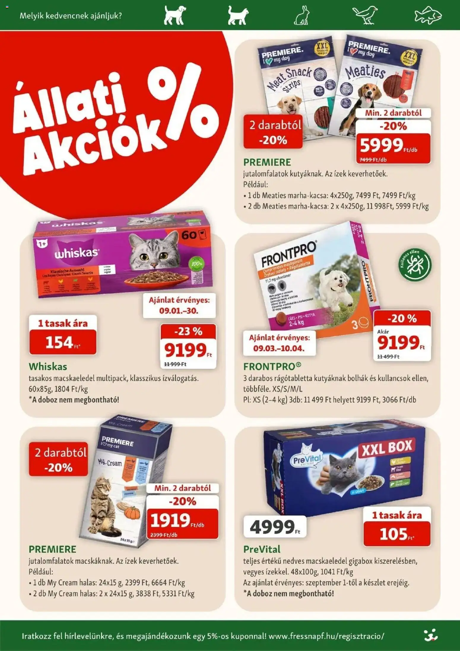 Fressnapf akciós ujság - amely érvényes a következő dátumtól: 2026.09.01. | Oldal: 2