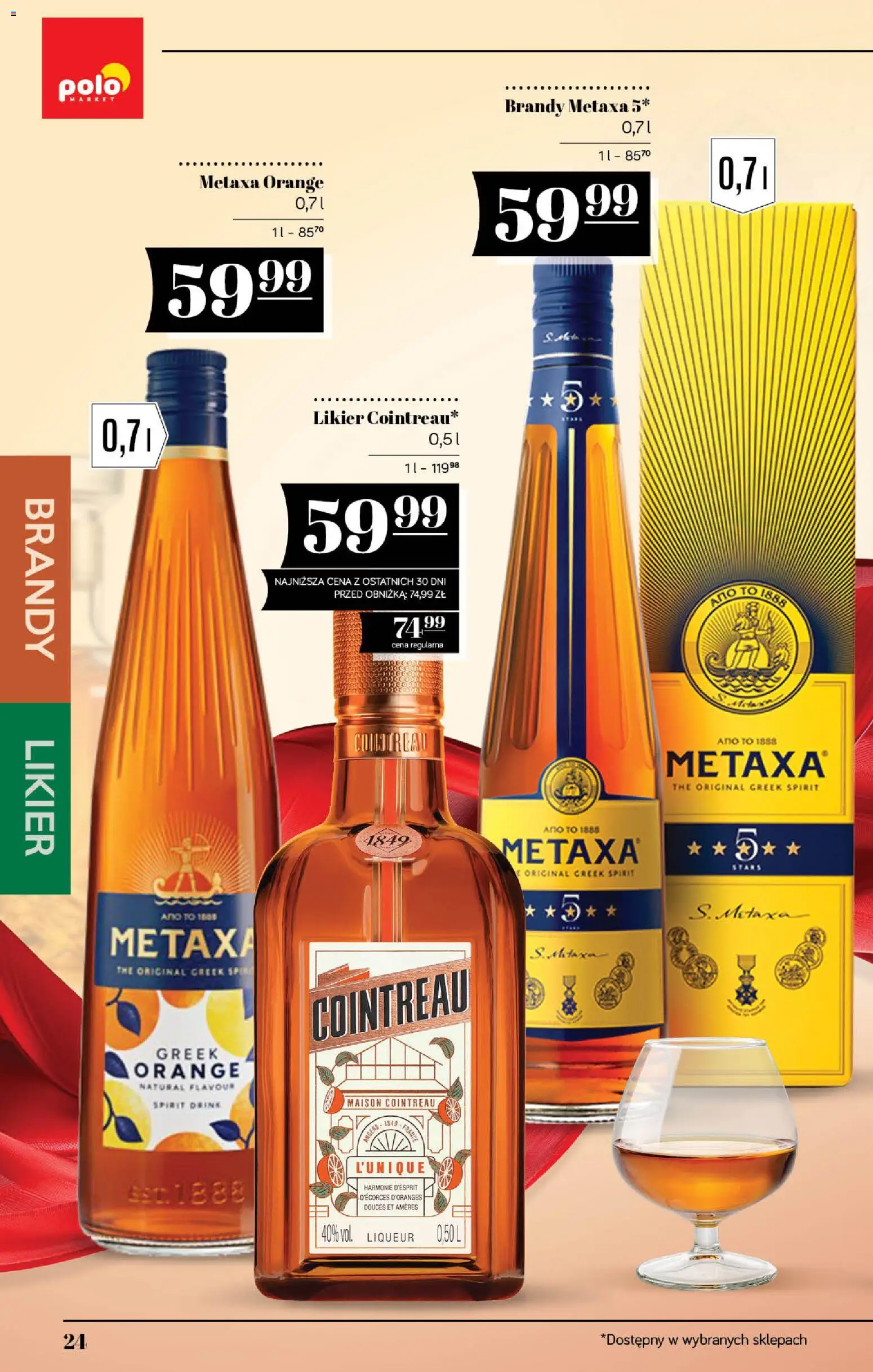 POLOmarket katalog - Alkoholi od 10.09.2026 | Strona: 24 | Produkty: Metaxa 5*, Metaxa, Cointreau, Brandy