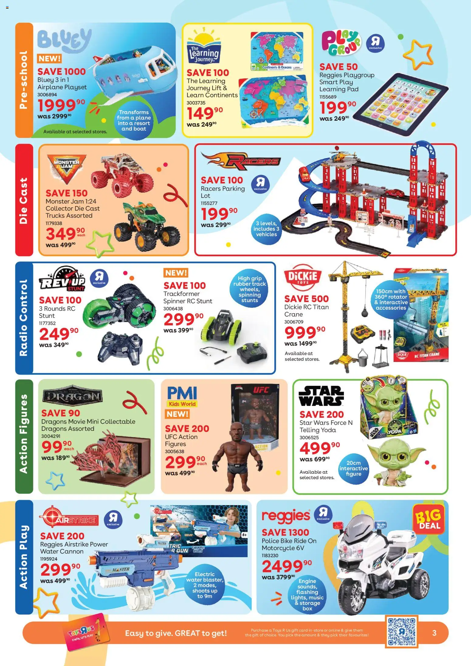 New Toys R Us catalogue – valid from 23.04.2026 | Page: 3 | Products: Gift card, Radio, Playset, Water