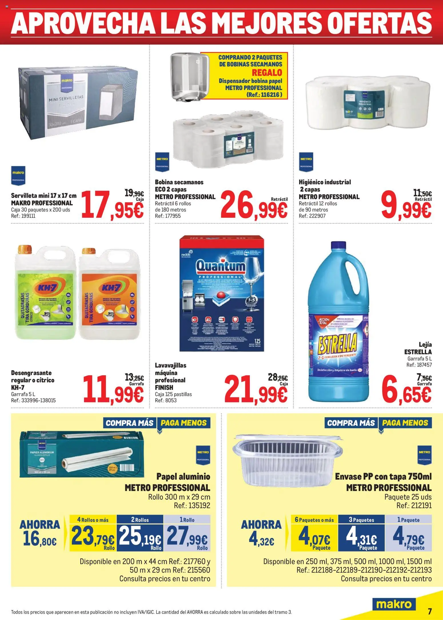Makro Precios Centro │ válido desde el 01.06.2026 | Página: 7 | Productos: Detergente, Dispensador, Lavavajillas, Caja