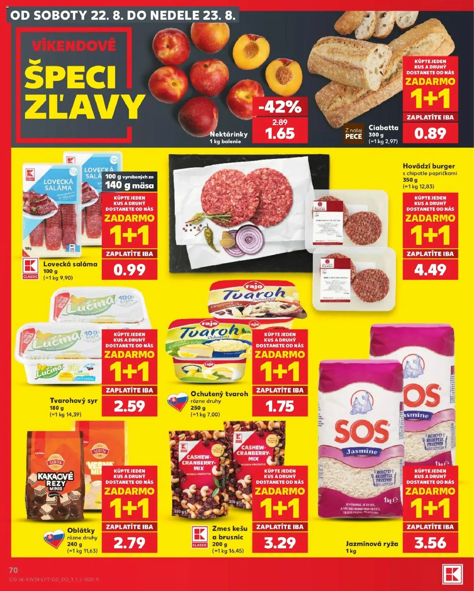 Kaufland SK akciós ujság - amely érvényes a következő dátumtól: 2026.08.20. | Oldal: 70 | Termékek: Ciabatta