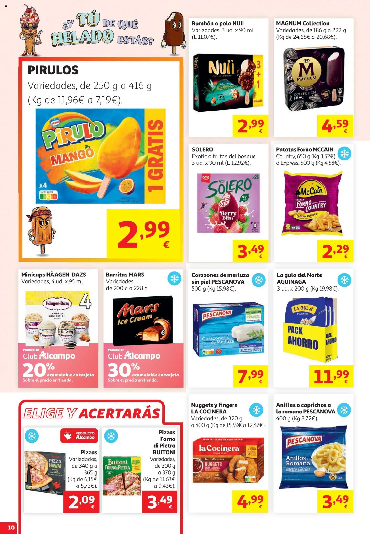 Alcampo HG Nacional Litoral │ válido desde el 29/07/2026 | Página: 10 | Productos: Anillos, Pizza, Barbacoa, Horno