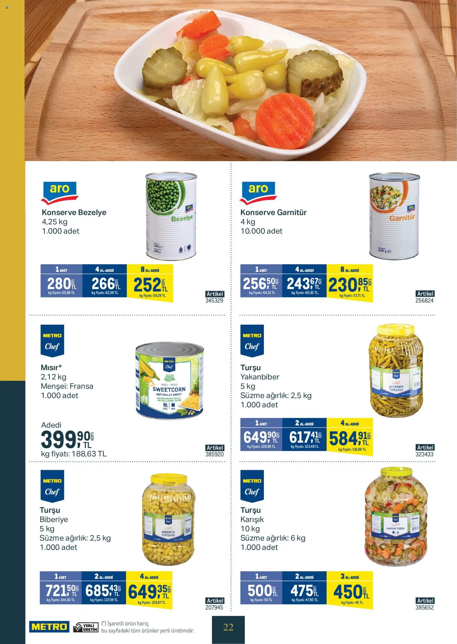 Metro - Kurum & İşletme Mutfakları - 26 Ağustos 2026 tarihinden itibaren geçerlidir | Sayfa: 22 | Ürünler: Biber, Bezelye, Acı biber, Ağırlık