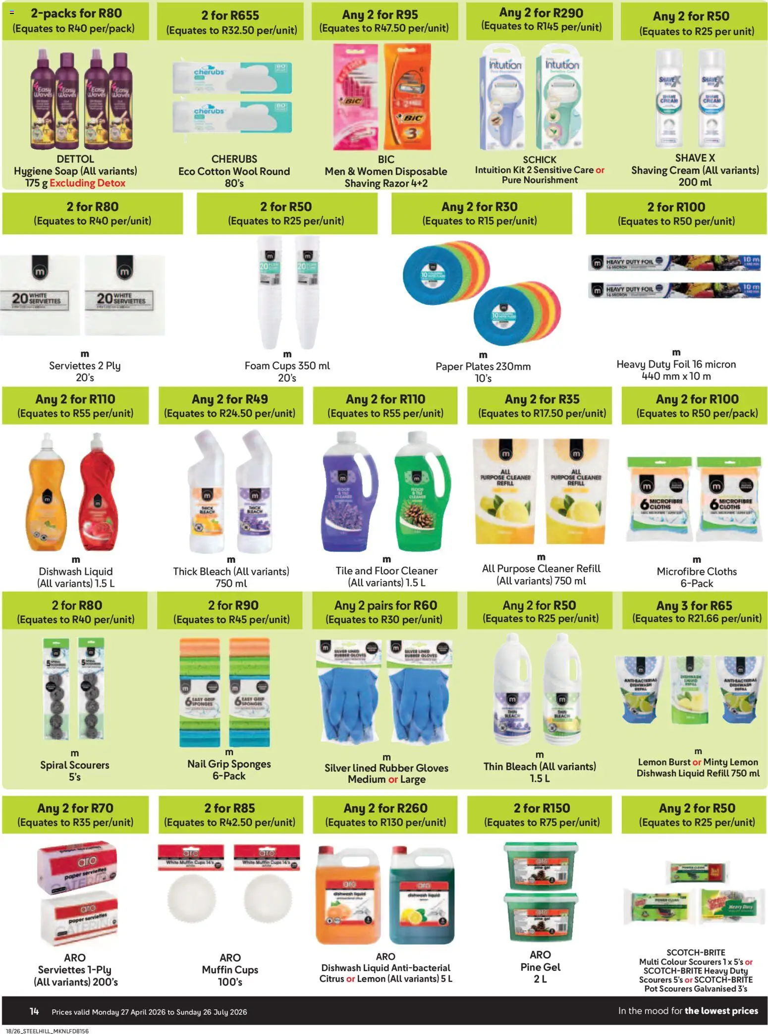 New Makro catalogue – valid from 27.04.2026 | Page: 14 | Products: Bleach, Foam, Paper, Paper plates