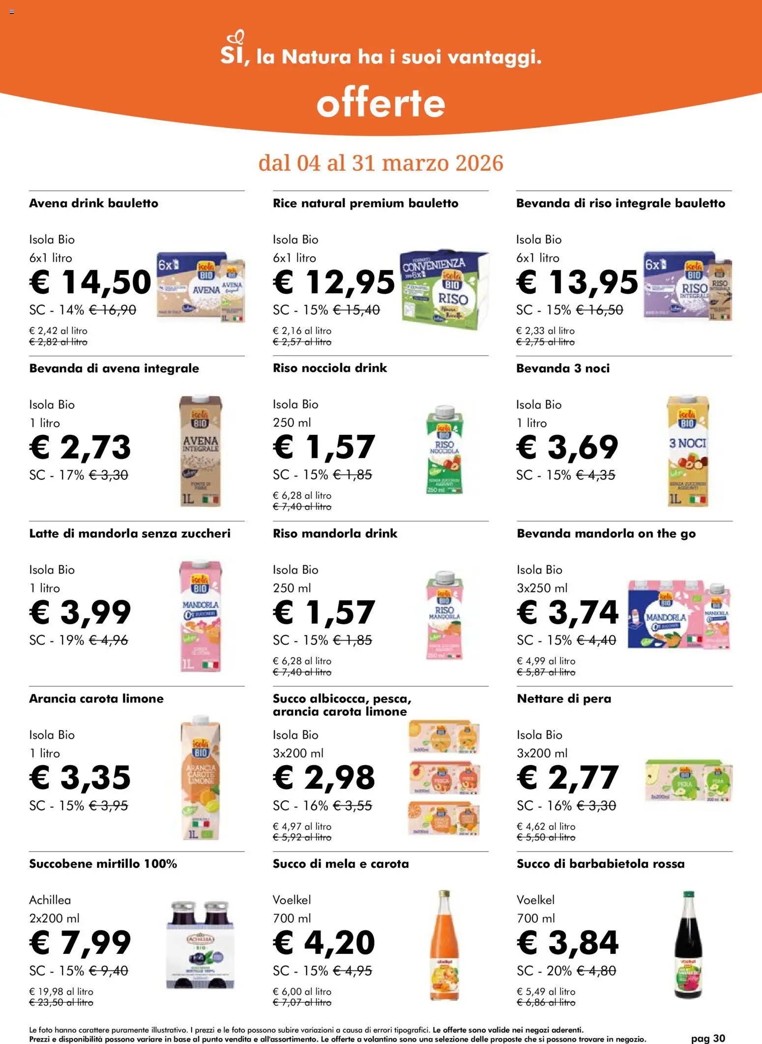 Volantino Natura Sì del 04.03.2026 | Pagina: 30 | Prodotti: Riso, Bevanda di avena, Barbabietola, Bevanda di riso