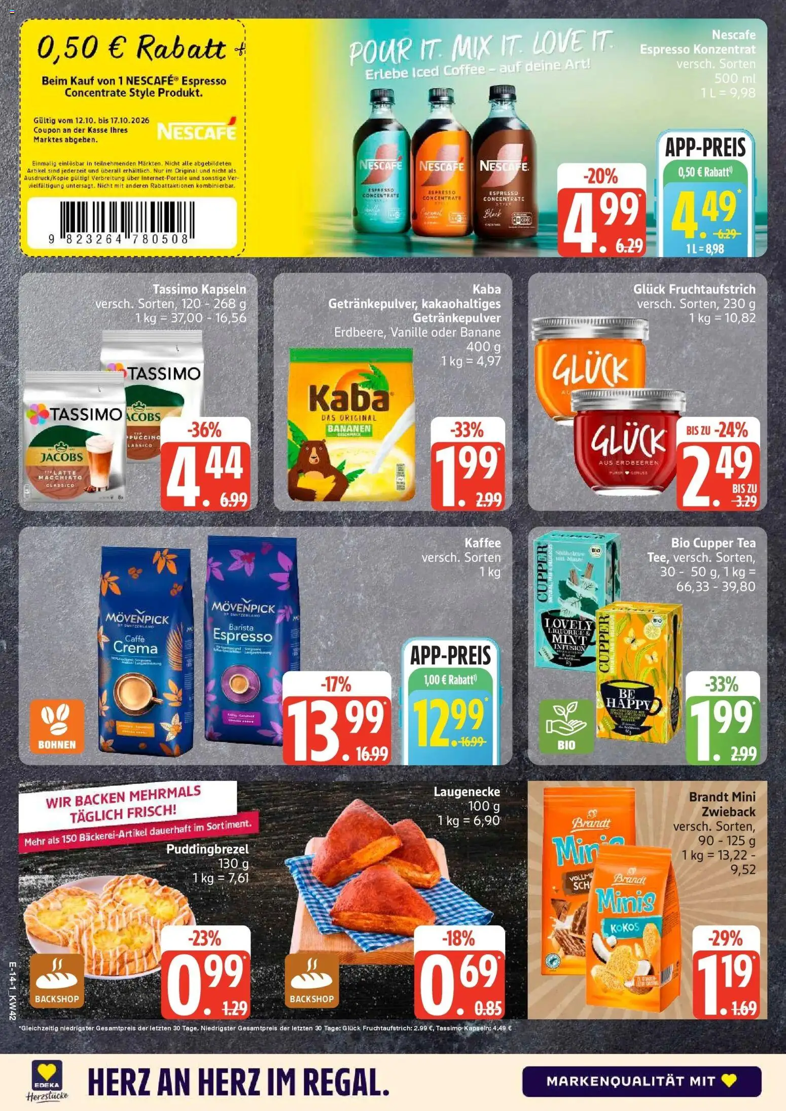 Edeka Prospekt Bremervörde (ab 12.10.2026) » Angebote Online | Seite: 21 | Produkte: Nescafe, Bananen, Vanille, Tassimo