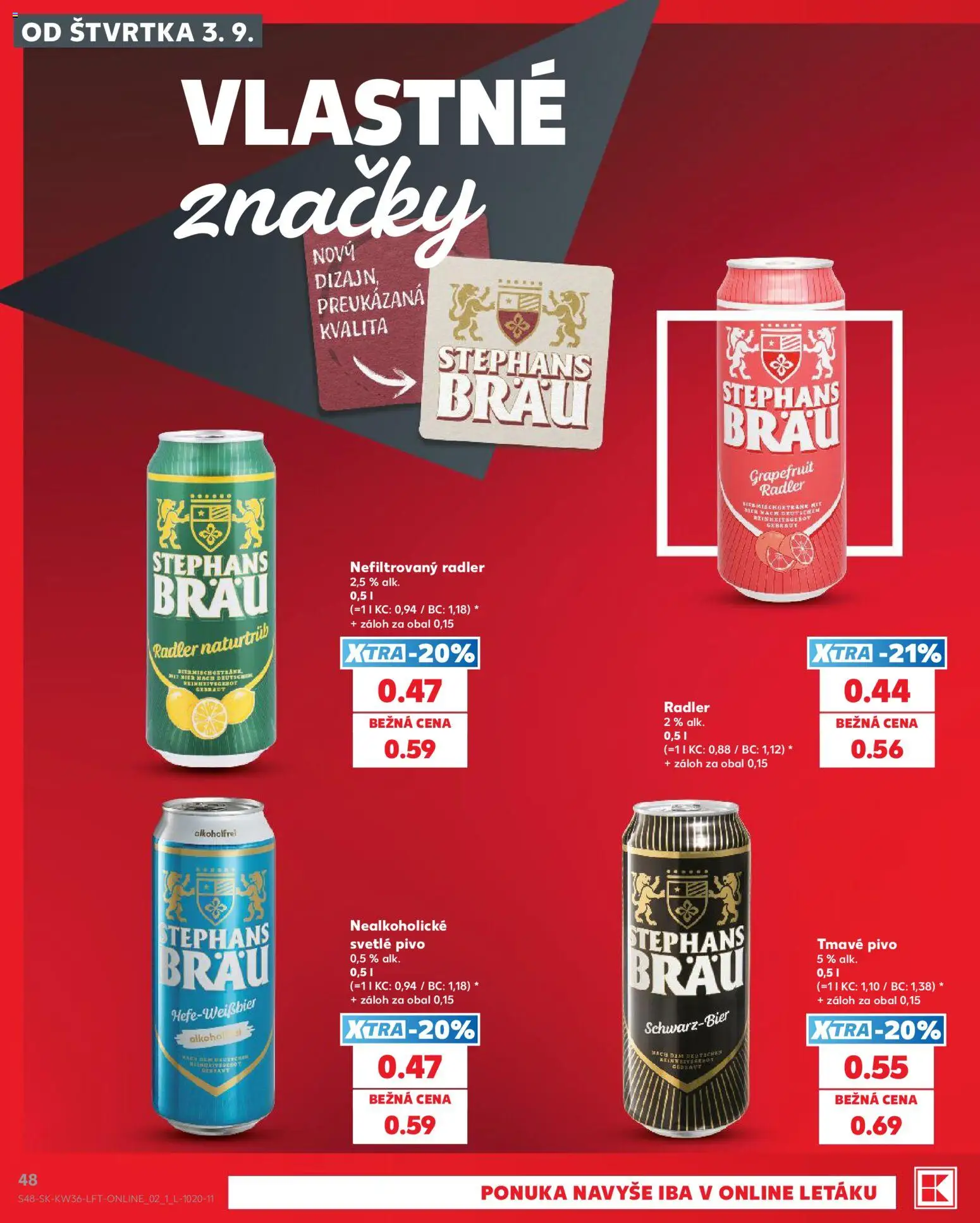 Nové Kaufland akcie – leták je platný od 03.09.2026 | Strana: 48 | Produkty: Pivo, Radler, Grapefruit