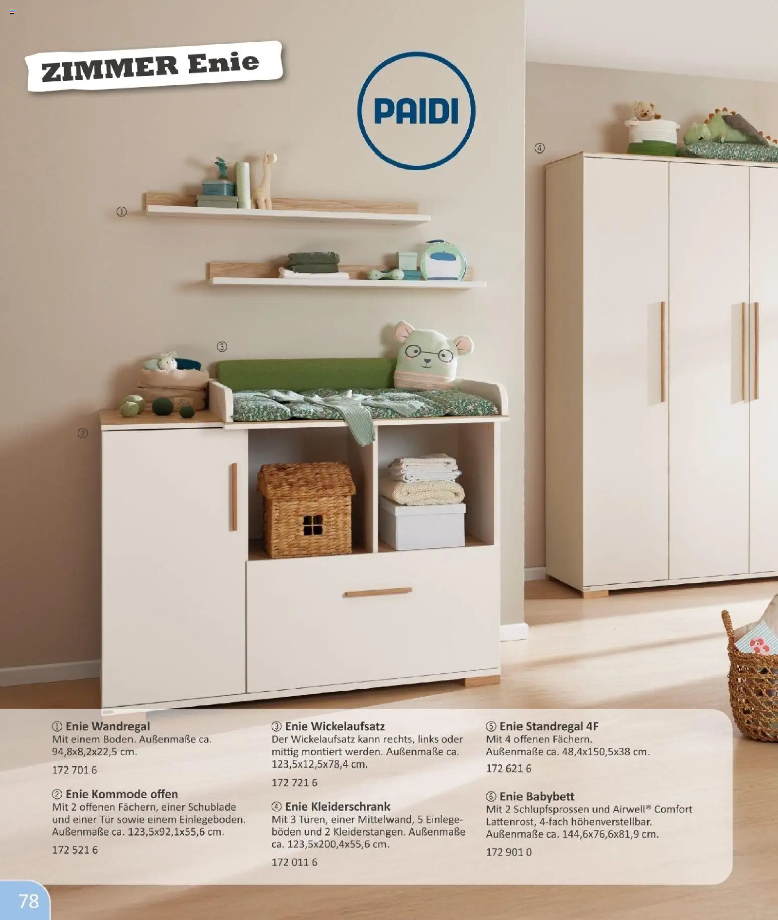 Vedes  Babykatalog  – gültig ab 01.01.2026 | Seite: 78 | Produkte: Kleiderschrank, Kommode, Babybett, Tür