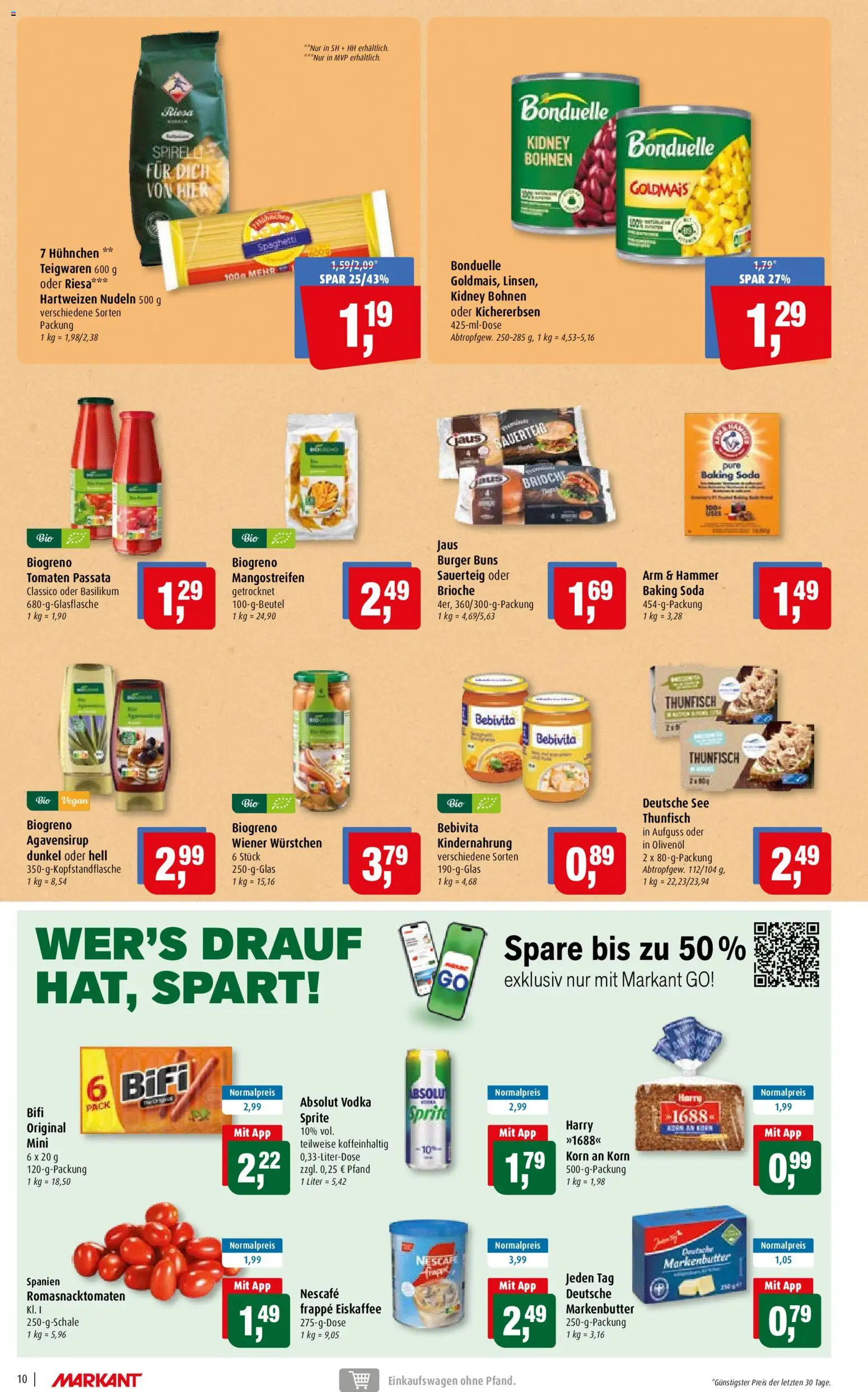 Markant Prospekt – gültig ab 06.07.2026 | Seite: 10 | Produkte: Nescafe, Burger, Tomaten, Vodka