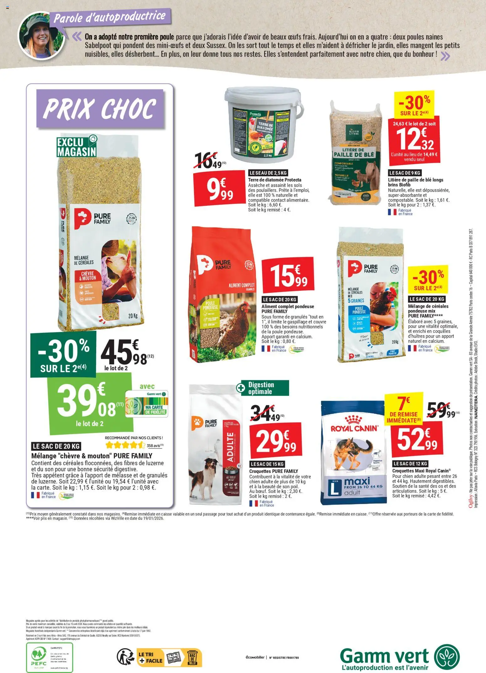 {H1} | Page: 4 | Produits: Terre de diatomée, Litière, Luzerne, Œufs