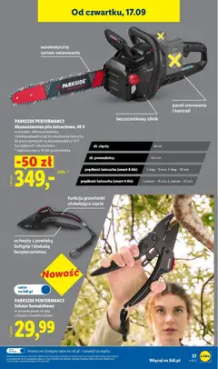 Pogląd oferty "Lidl Katalog" - ważna od 14.09.2026 | Strona: 45 | Produkty: Pasek, Sekator, Olej