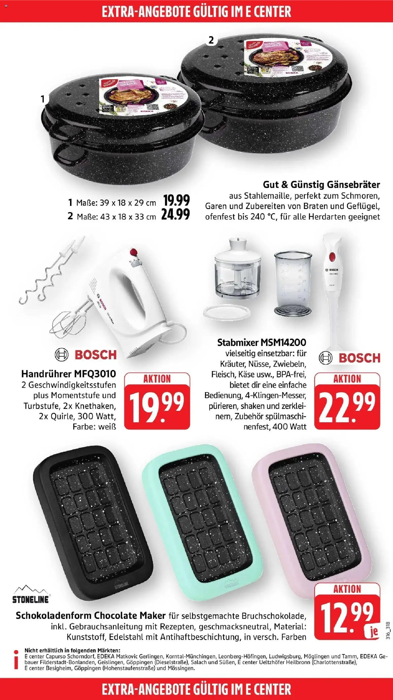 E center Prospekt Köngen (ab 26.10.2026) zum Blättern | Seite: 56 | Produkte: Bosch, Käse, Stabmixer