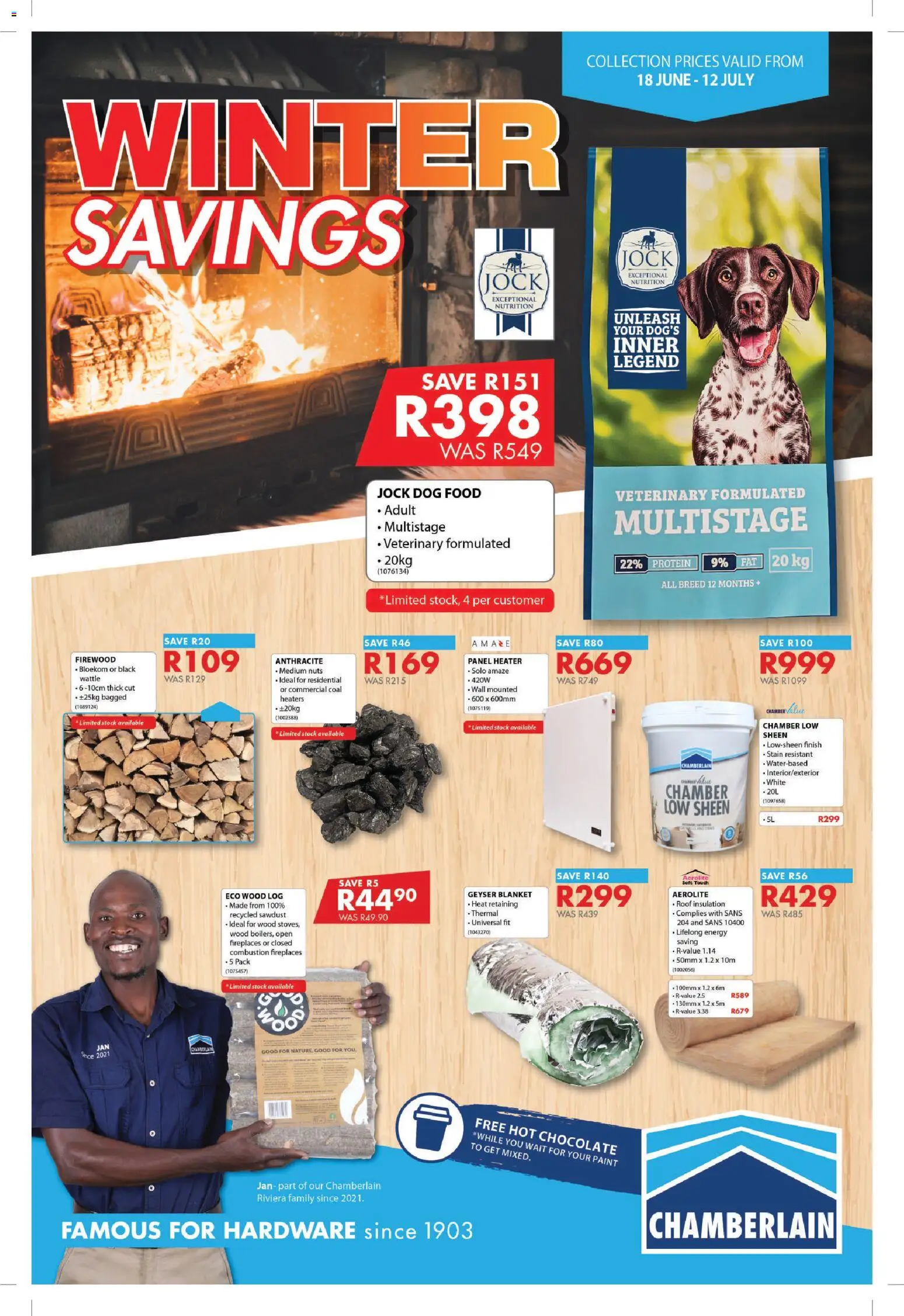 New Chamberlain catalogue – valid from 18.06.2026 | Page: 1 | Products: Blanket, Chocolate, Heater, Geyser