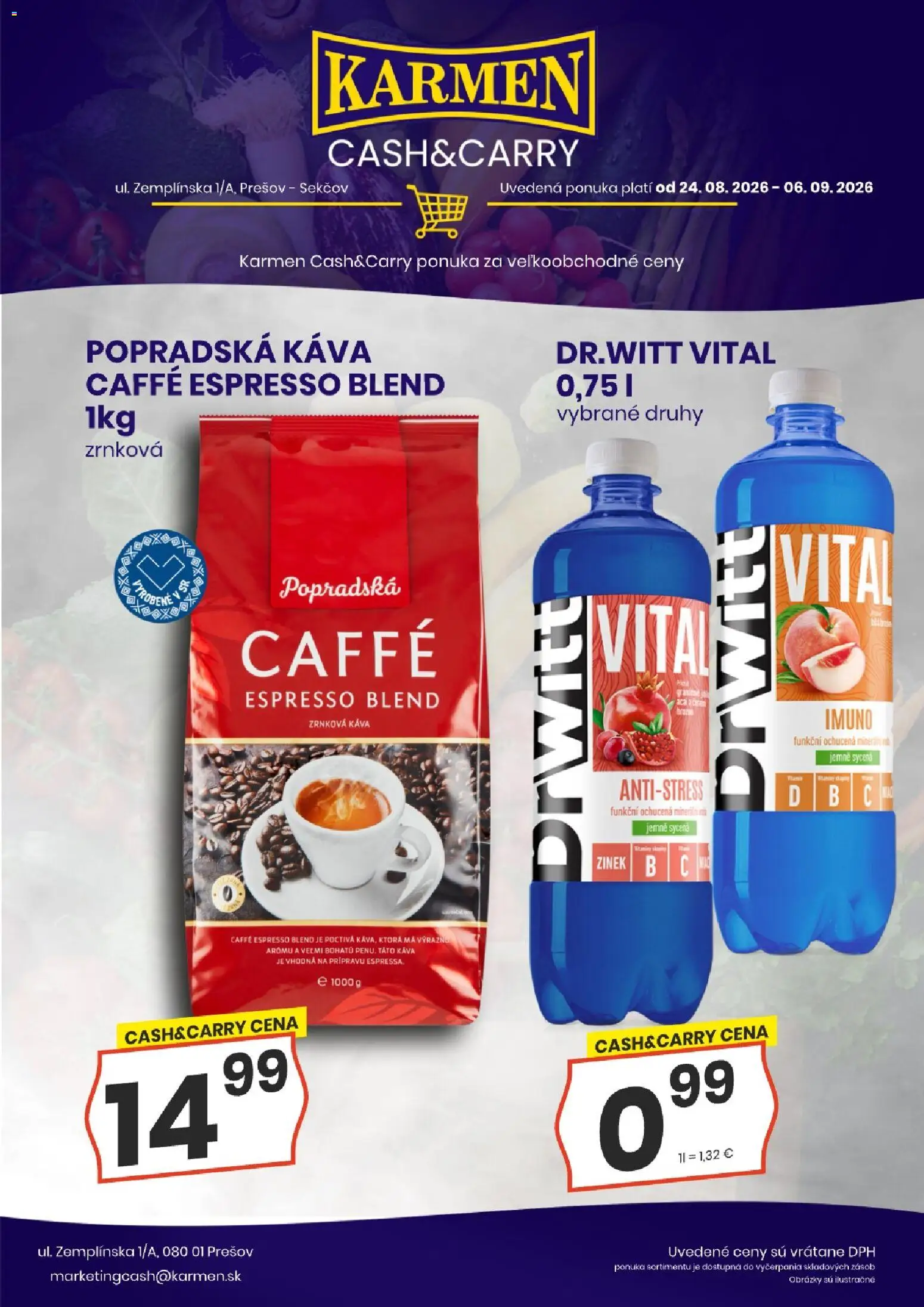 Nové KARMEN CBA akcie – leták je platný od 24.08.2026 | Strana: 3 | Produkty: Káva, Popradská káva, Zrnková káva