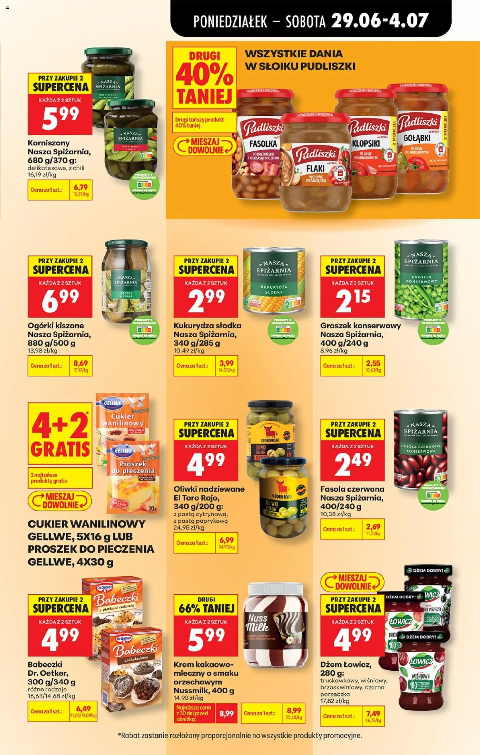 Biedronka gazetka od poniedziałku od 29.06.2026 | Strona: 55 | Produkty: Kukurydza, Oliwki zielone, Babeczki, Cukier