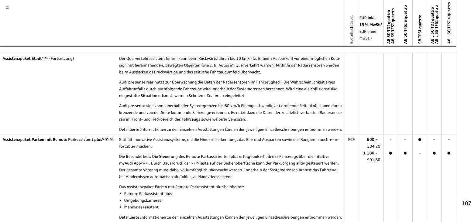 Audi A8 – gültig ab 28.10.2025 | Seite: 107 | Produkte: Box, Smartphones, Smartphone