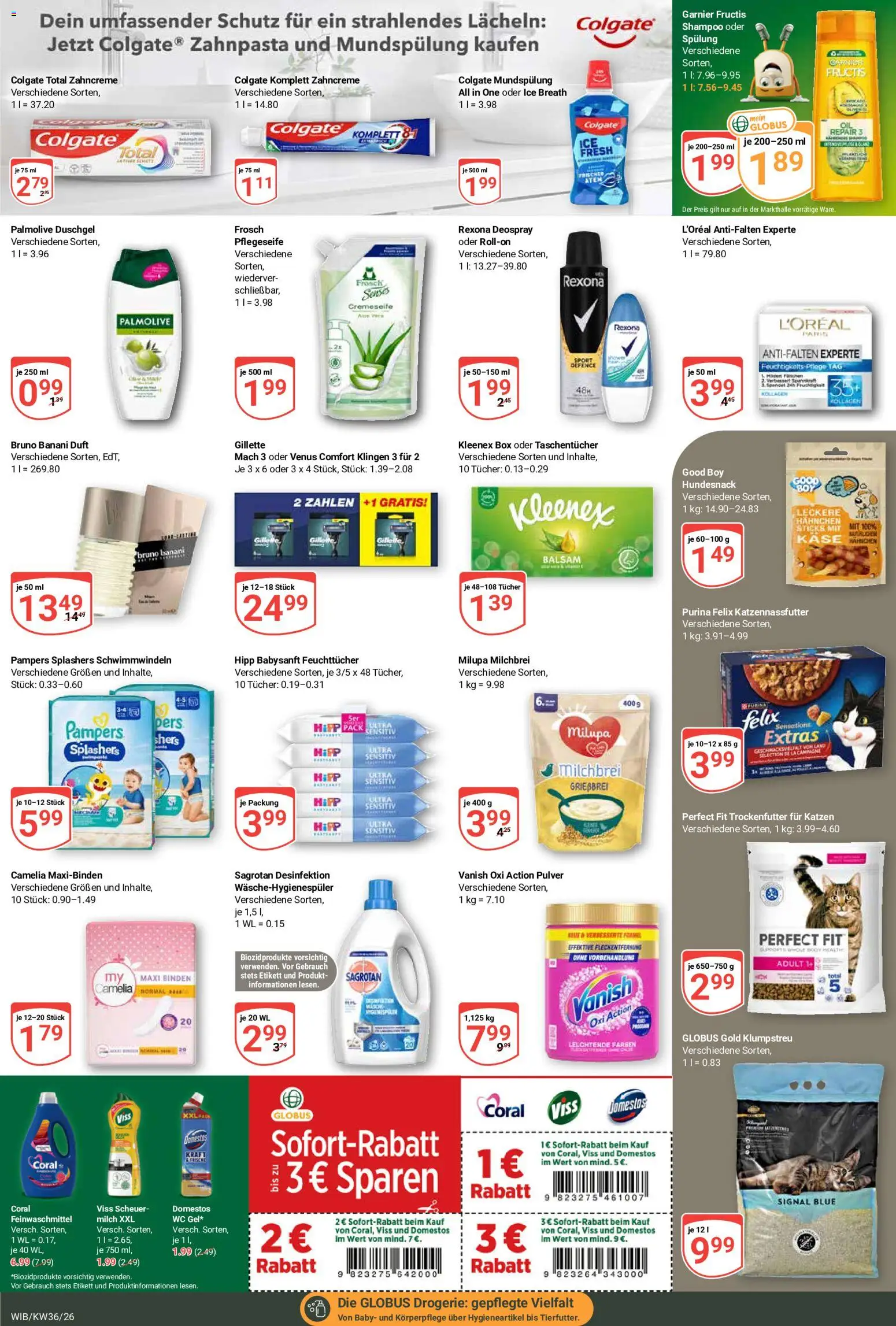 Globus Prospekt Wiesbaden-Nordenstadt – gültig ab 31.08.2026 | Seite: 23 | Produkte: Hahnchen, Milch, Zahnpasta, Deospray