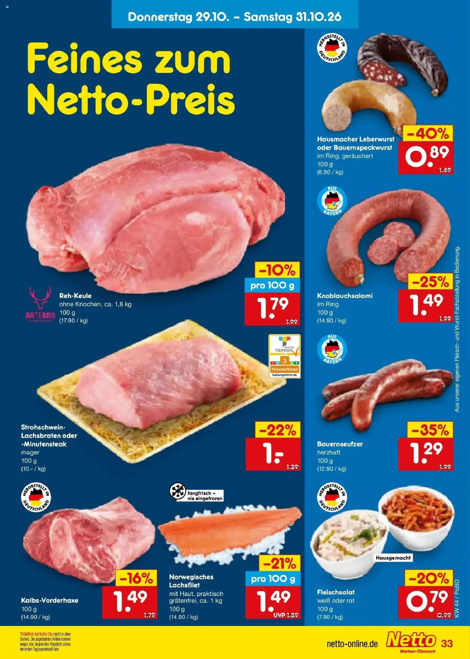 Netto Marken-Discount Prospekt Selb – gültig ab 26.10.2026 | Seite: 43 | Produkte: Fleisch