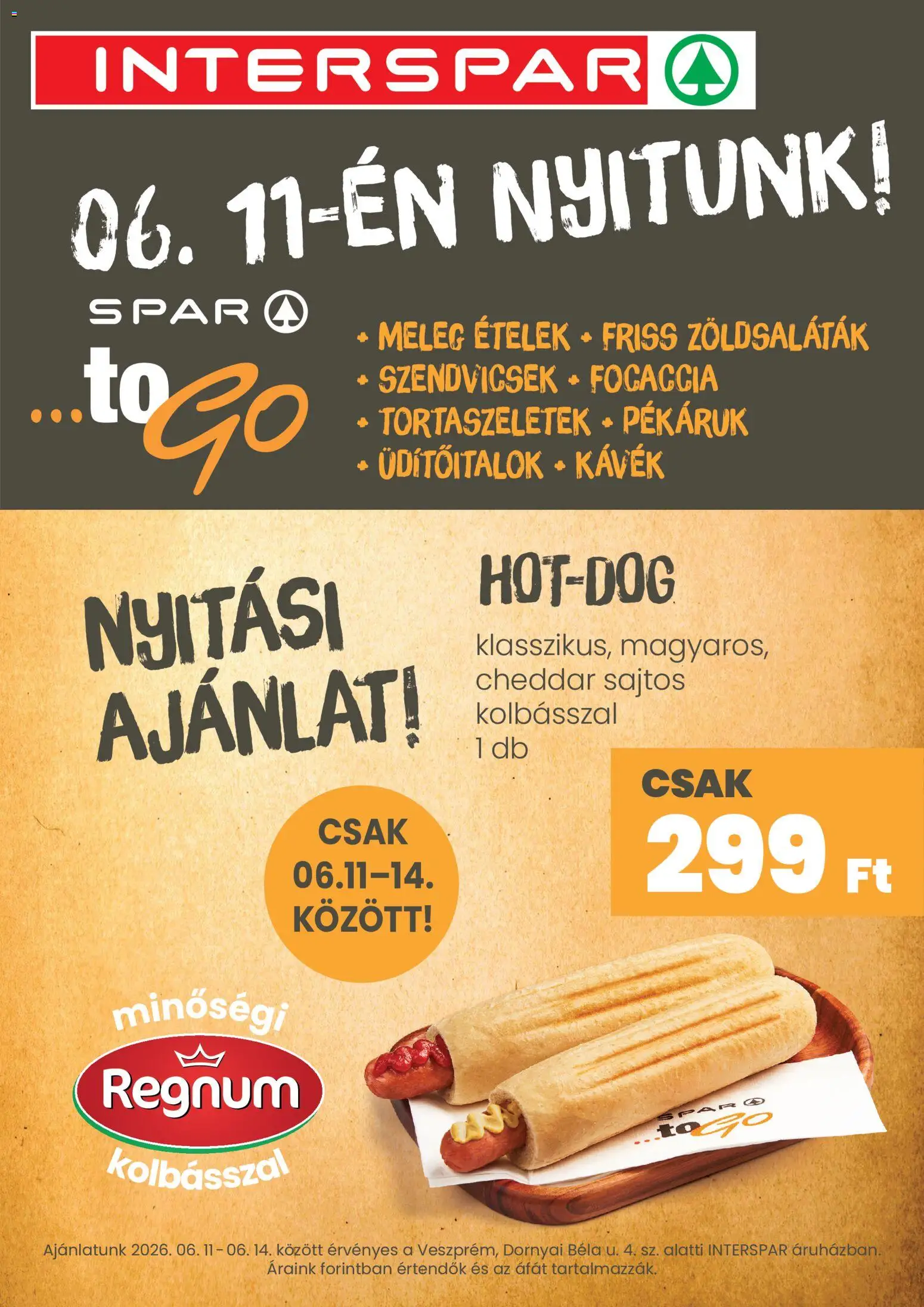 Interspar akciós ujság - amely érvényes a következő dátumtól: 11.06.2026 | Oldal: 1 | Termékek: Cheddar