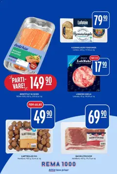 Forhåndsvisning av Rema 1000 kundeavis gyldig fra 13/09/2026 | Side: 14 | Produkter: Bacon, Fiskekaker, And, Kjøttboller