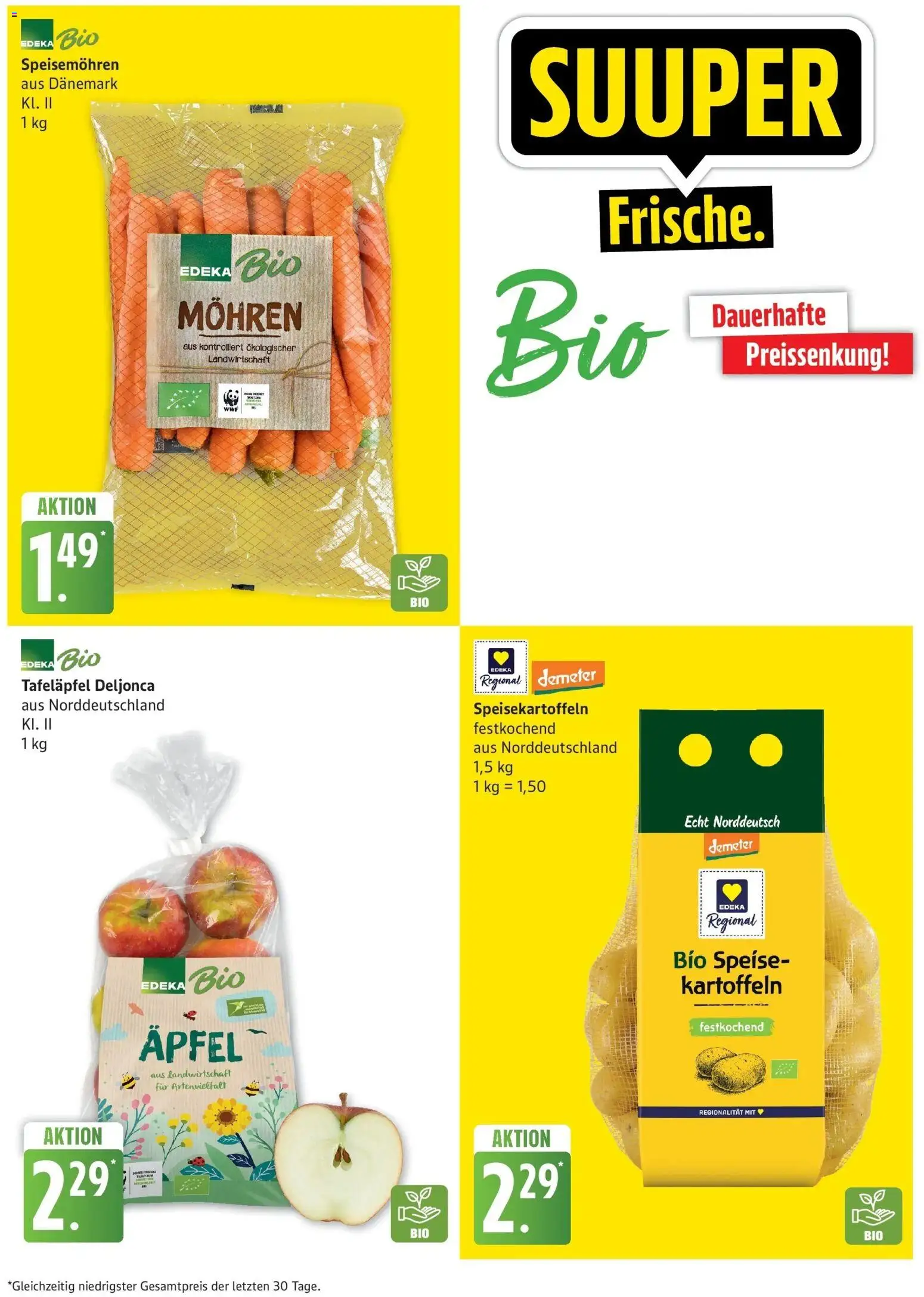 Edeka Prospekt Güstrow (ab 21.09.2026) » Angebote Online | Seite: 3 | Produkte: Äpfel, Mohren, Kartoffeln