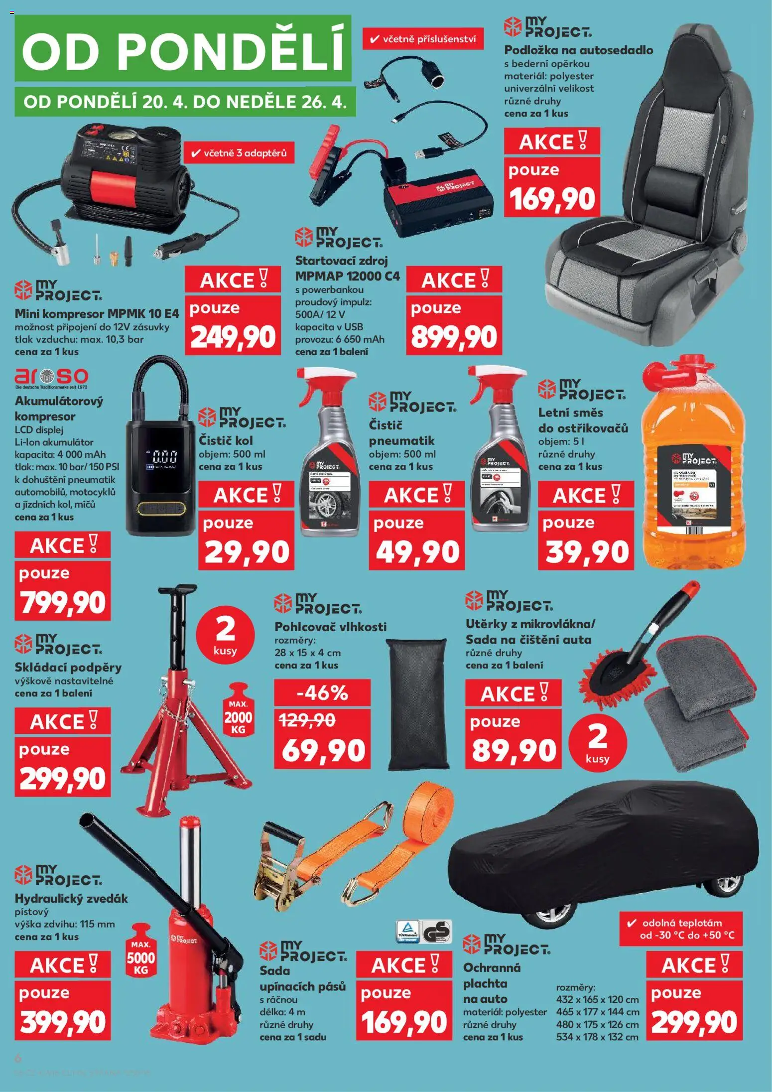 Kaufland leták - Praha 4 od 15.04.2026 | Strana: 6 | Produkty: Pohlcovač vlhkosti, USB, Startovací zdroj, Plachta