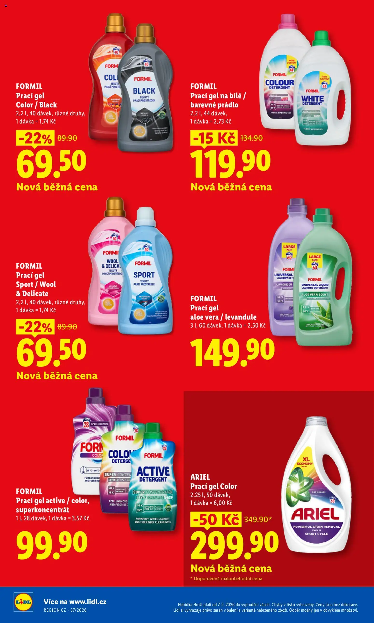 Lidl leták - Pro čistou domácnost máme všechno od 07.09.2026 | Strana: 6 | Produkty: Prací gel, Prací prostředek, Ariel, Aloe vera