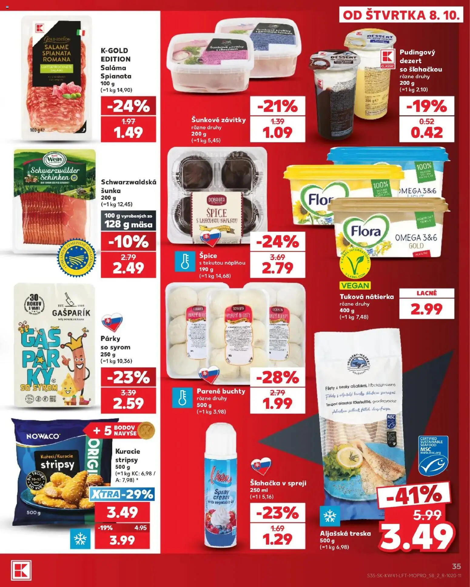 Kaufland SK akciós ujság - amely érvényes a következő dátumtól: 2026.10.08. | Oldal: 35 | Termékek: Seafood, Omega, Vegán, Só