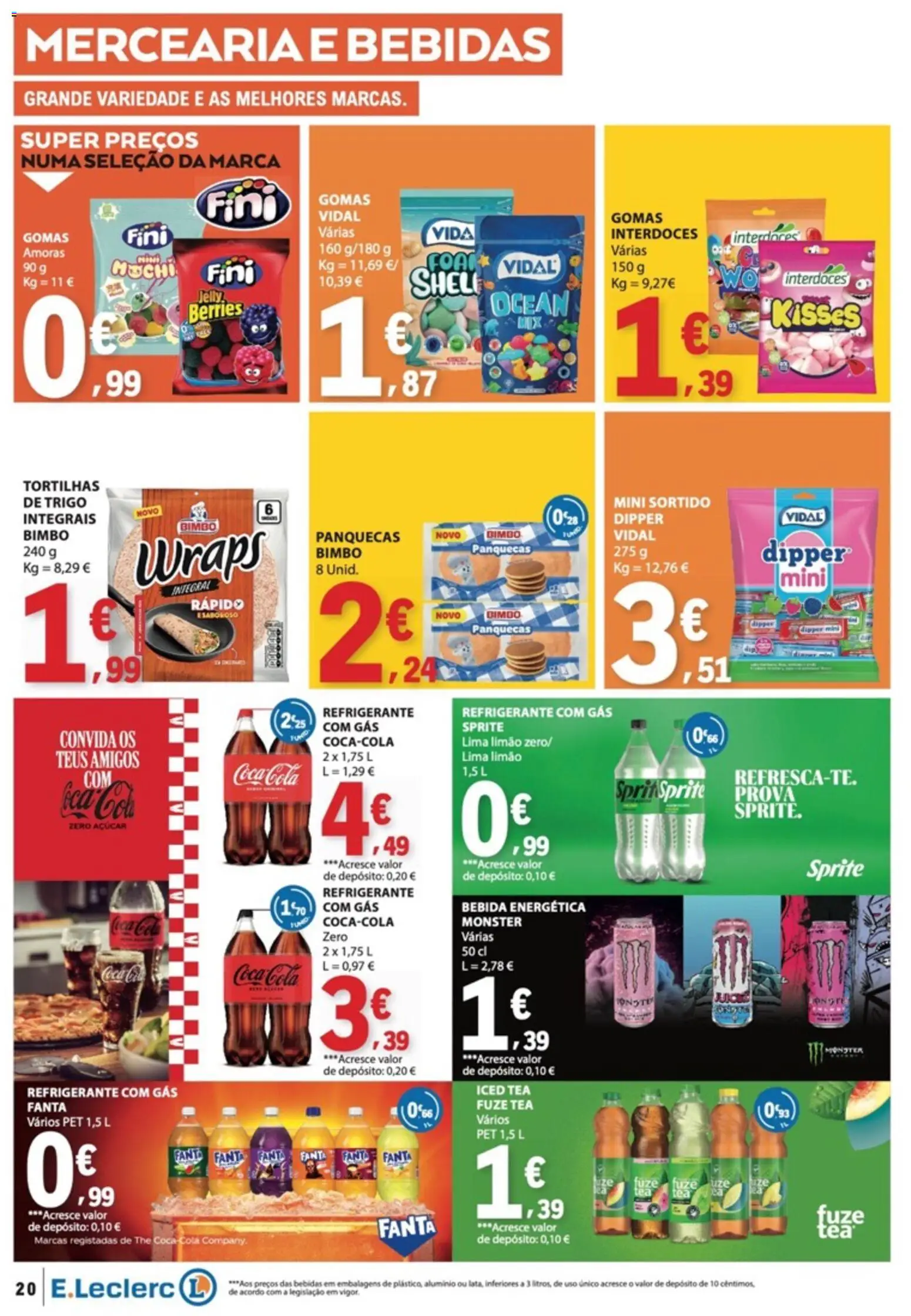E.Leclerc folheto │ válido de 07.05.2026 | Página: 20 | Produtos: Fanta, Panquecas, Açúcar, Bebida