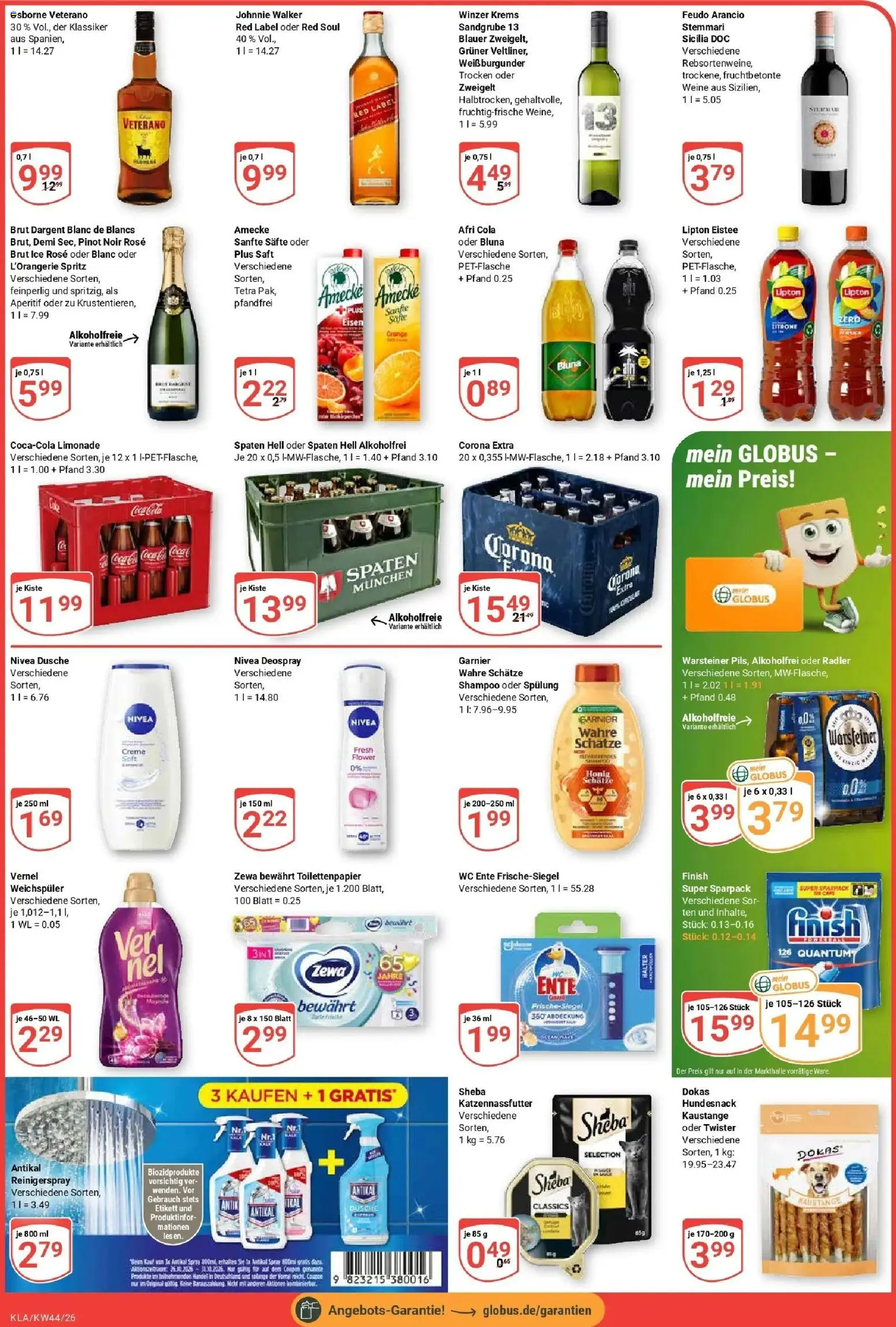 Globus Prospekt Kaiserslautern (ab 26.10.2026) » Angebote online | Seite: 4 | Produkte: Dusche, Zewa, Limonade, Spülung