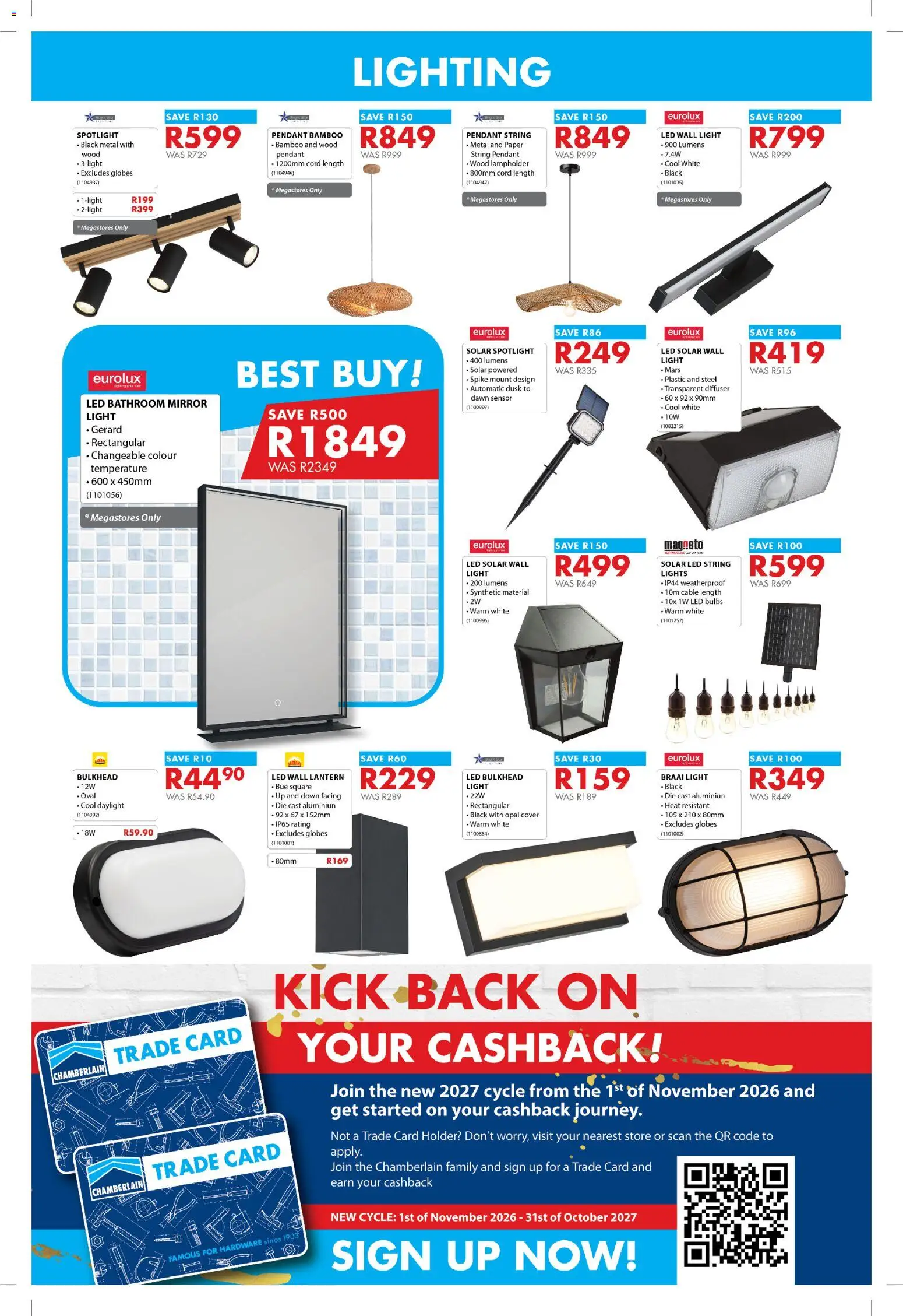 New Chamberlain catalogue – valid from 19/10/2026 | Page: 8 | Products: Cover, Lantern, Cable, Mirror