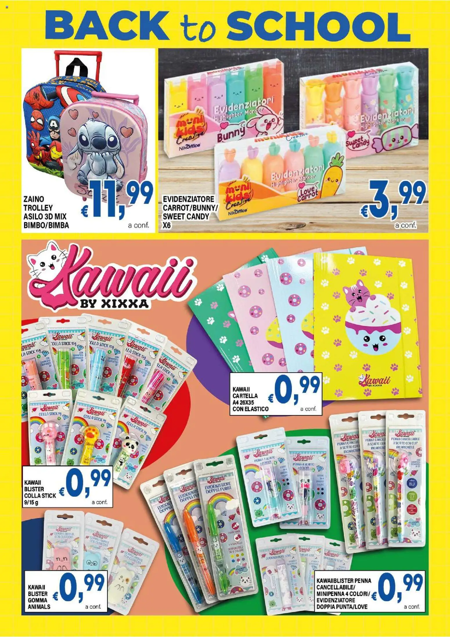 Volantino DEM del 31/07/2026 | Pagina: 10 | Prodotti: Zaino, Colla, Evidenziatore, Trolley