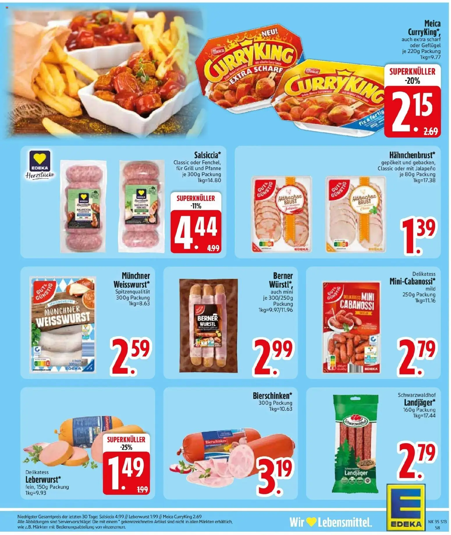 Edeka Prospekt Sauerlach (ab 24.08.2026) » Angebote Online | Seite: 15 | Produkte: Hahnchen, Würstl, Weißwurst, Meica