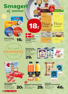 Coop eller Mammen Gul ost, Min. 585 g. Kg-pris maks. 78,63. Frit valg. 1 stk. gyldig fra 31/07/2026 | Side: 28