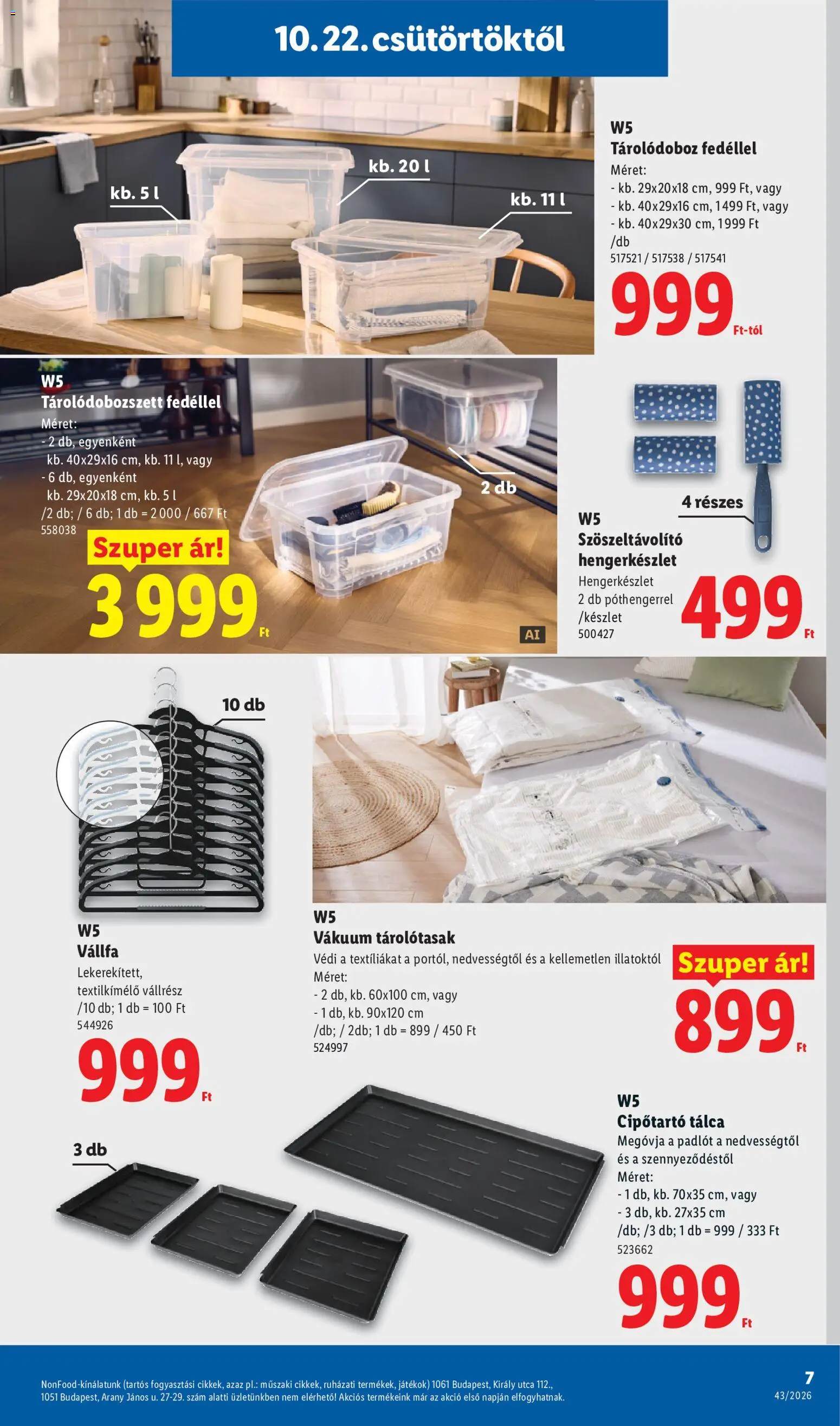 Lidl akciós ujság - amely érvényes a következő dátumtól: 2026.10.22. | Oldal: 7 | Termékek: Roller, Játékok, Tárolódoboz, Cipőtartó