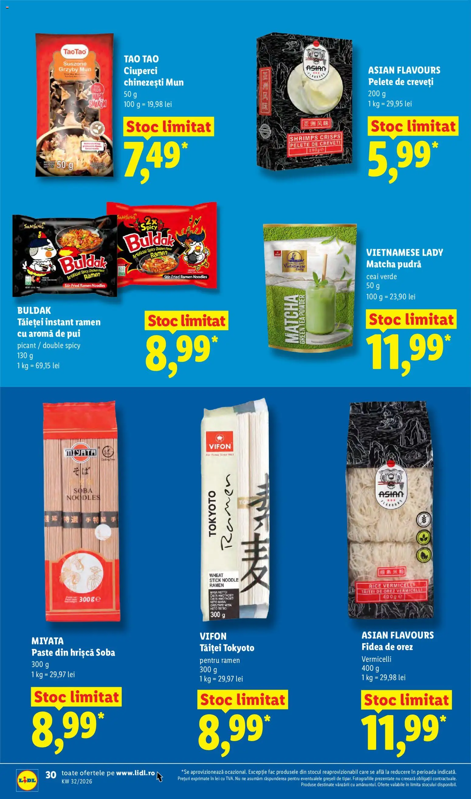 Noul catalog Lidl – valabil de la 03.08.2026 | Pagină: 30 | Produse: Masă, Ceai, Noodles, Paste