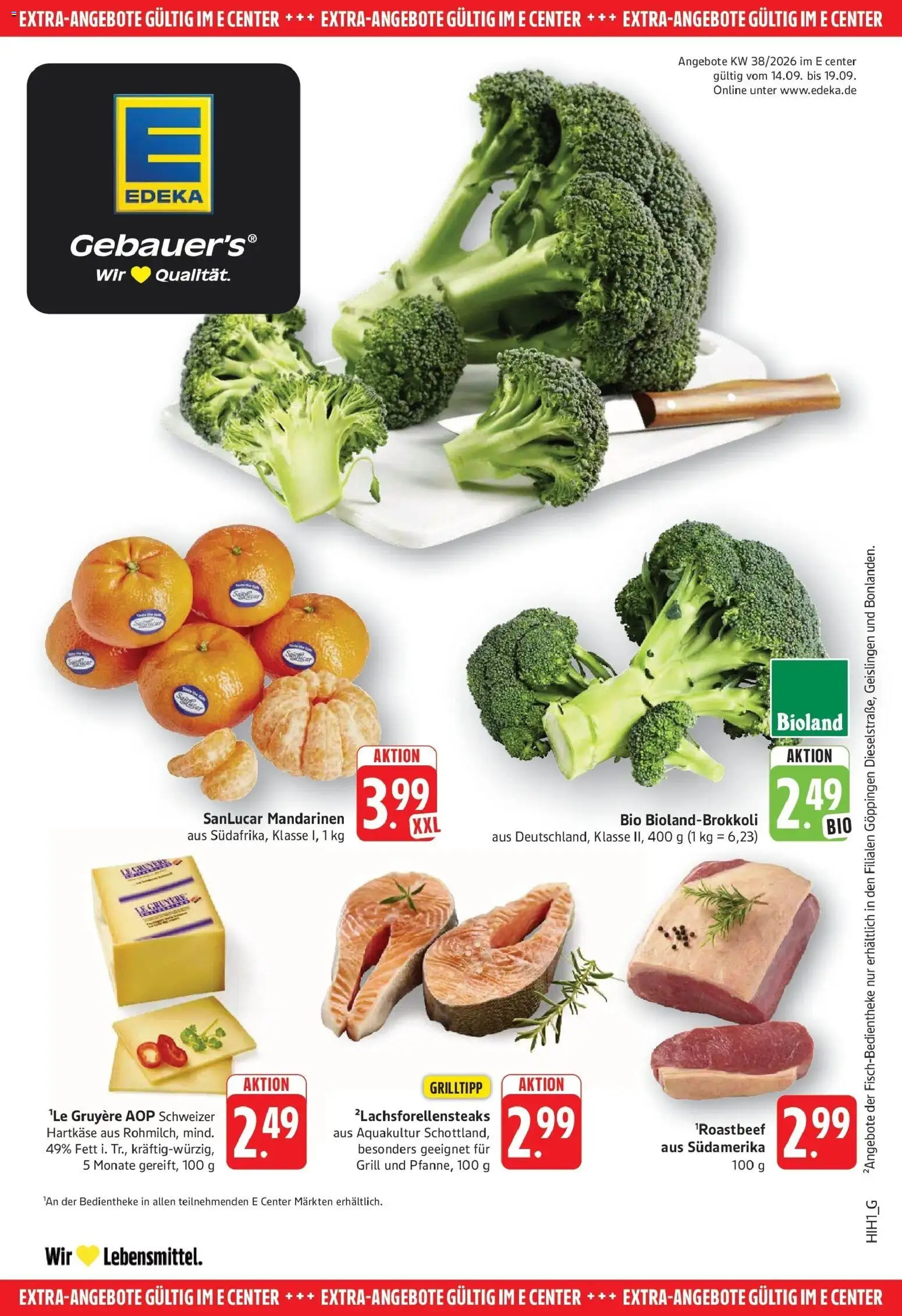 Edeka Prospekt Filderstadt-Bonlanden (ab 14.09.2026) » Angebote Online | Seite: 25 | Produkte: Grill, Mandarinen, Roastbeef