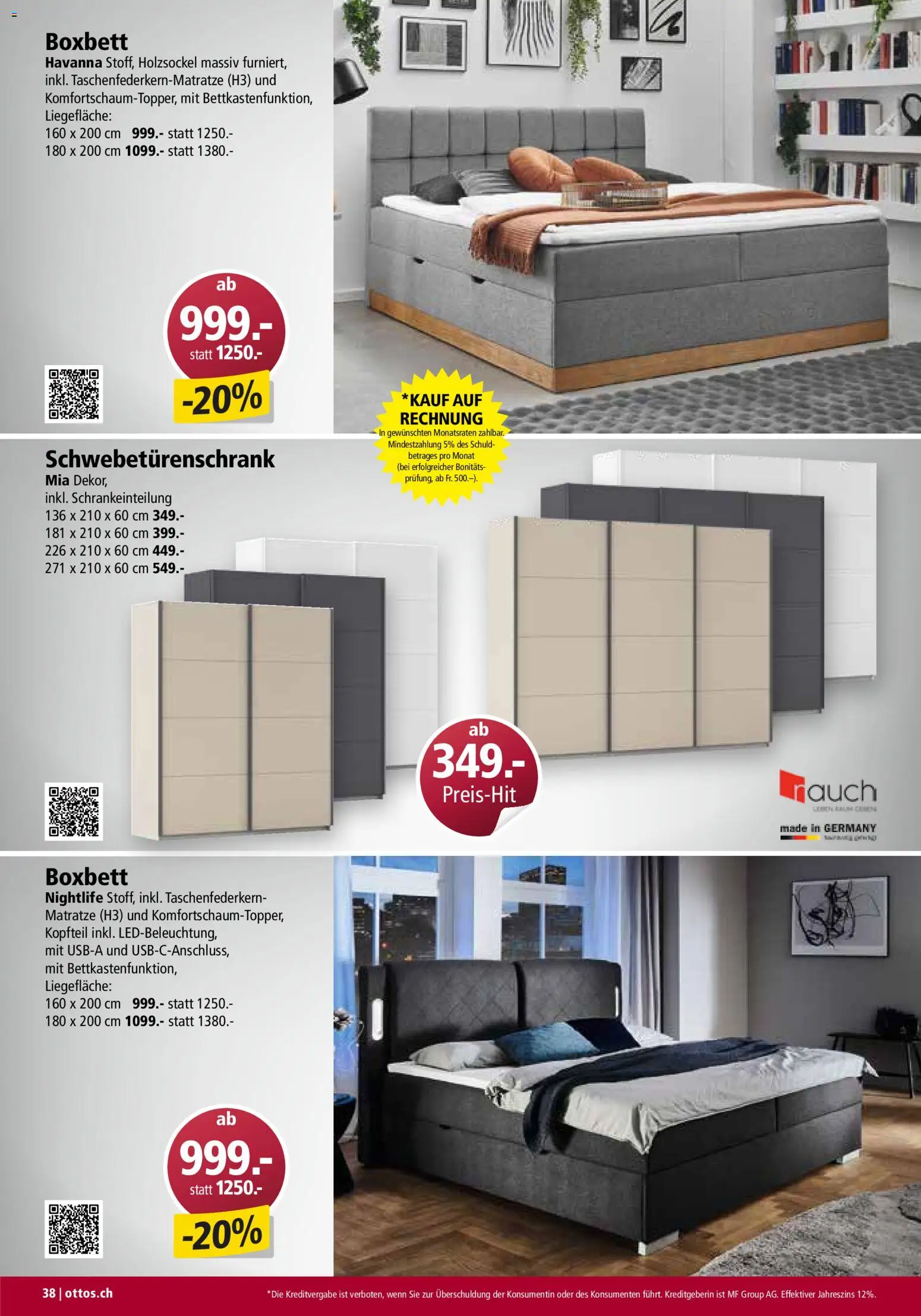 Otto's Aktionen Möbelflyer – gültig ab 01.07.2026 | Seite: 38 | Produkte: Matratze, Schwebetürenschrank, Havanna