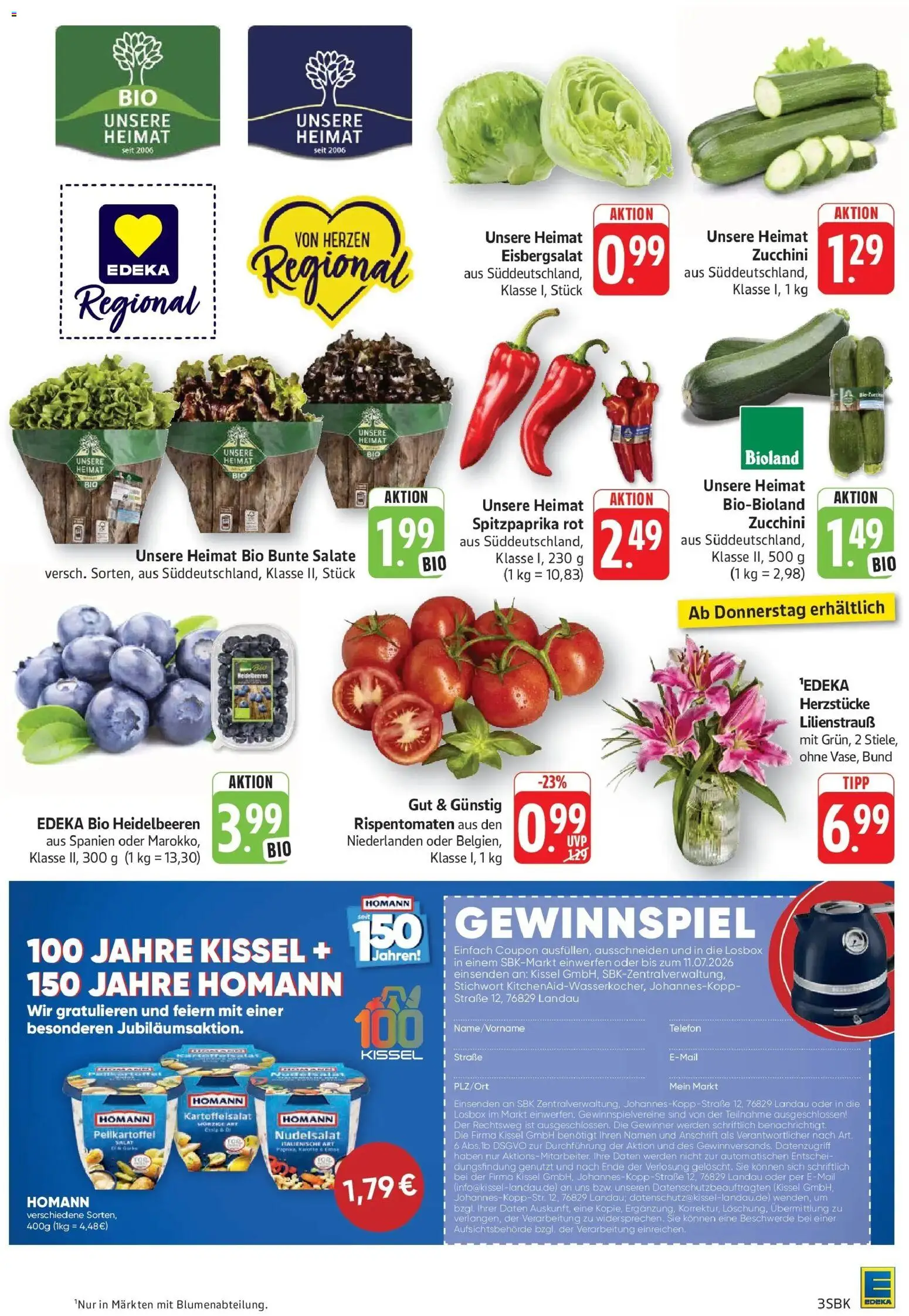 Edeka prospekt Pirmasens – gültig ab 29.06.2026 | Seite: 5 | Produkte: Heidelbeeren, Zucchini, Salat, Telefon