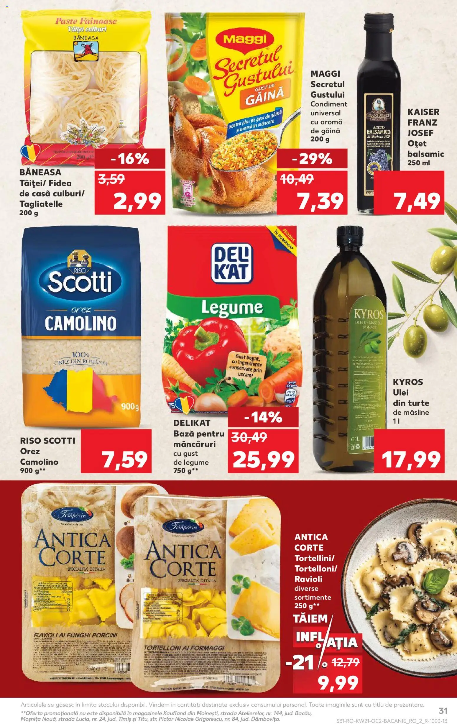Noul catalog Kaufland – valabil de la 20.05.2026 | Pagină: 31 | Produse: Măsline, Ulei, Oțet, Orez