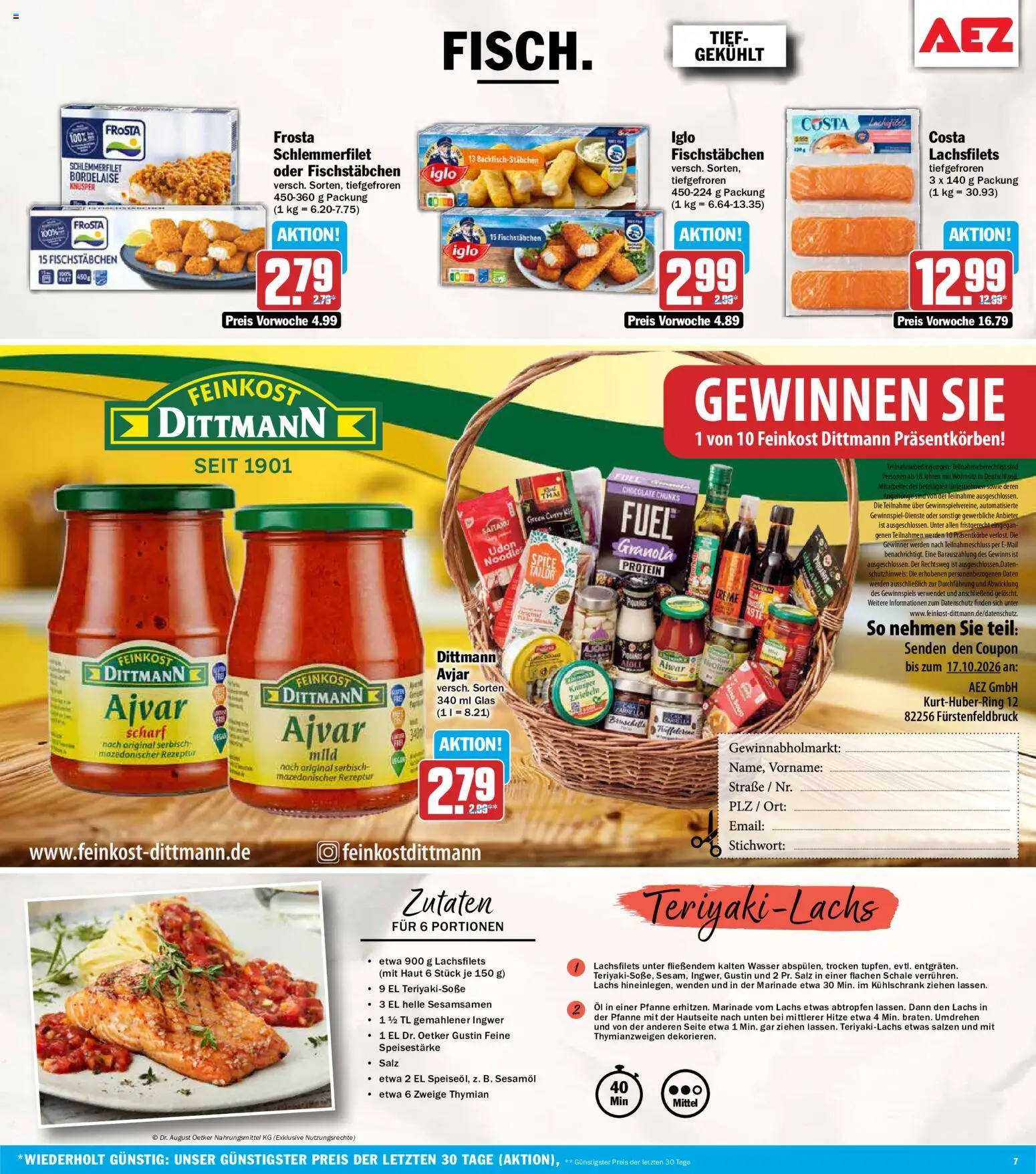AEZ Prospekt – gültig ab 05.10.2026 | Seite: 7 | Produkte: Creme, Lachs, Zwiebeln, Salz
