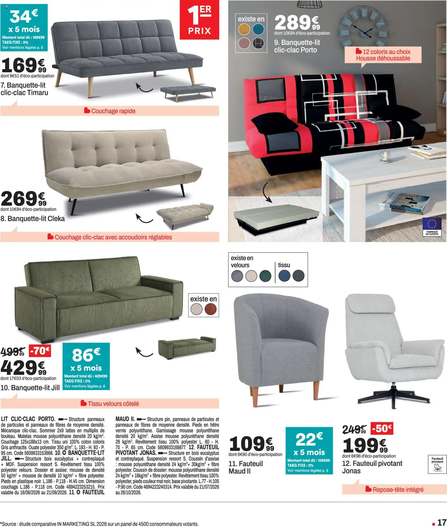 {H1} | Page: 17 | Produits: Suspension, Matelas, Sommier, Fauteuil