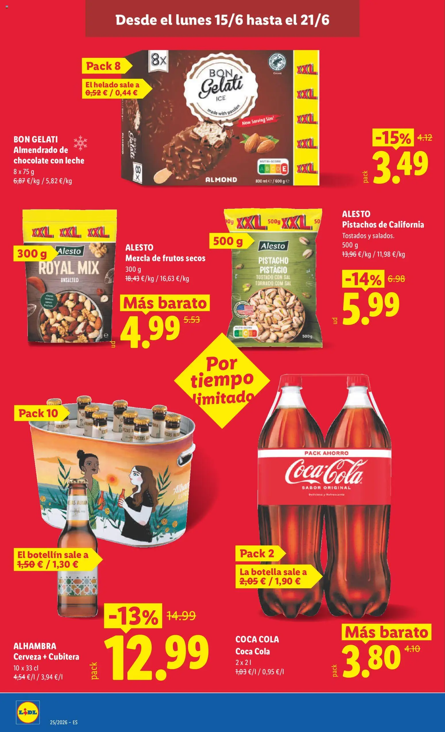 Lidl folleto Baleares │ válido desde el 15.06.2026 | Página: 26 | Productos: Leche, Chocolate, Frutos secos, Helado